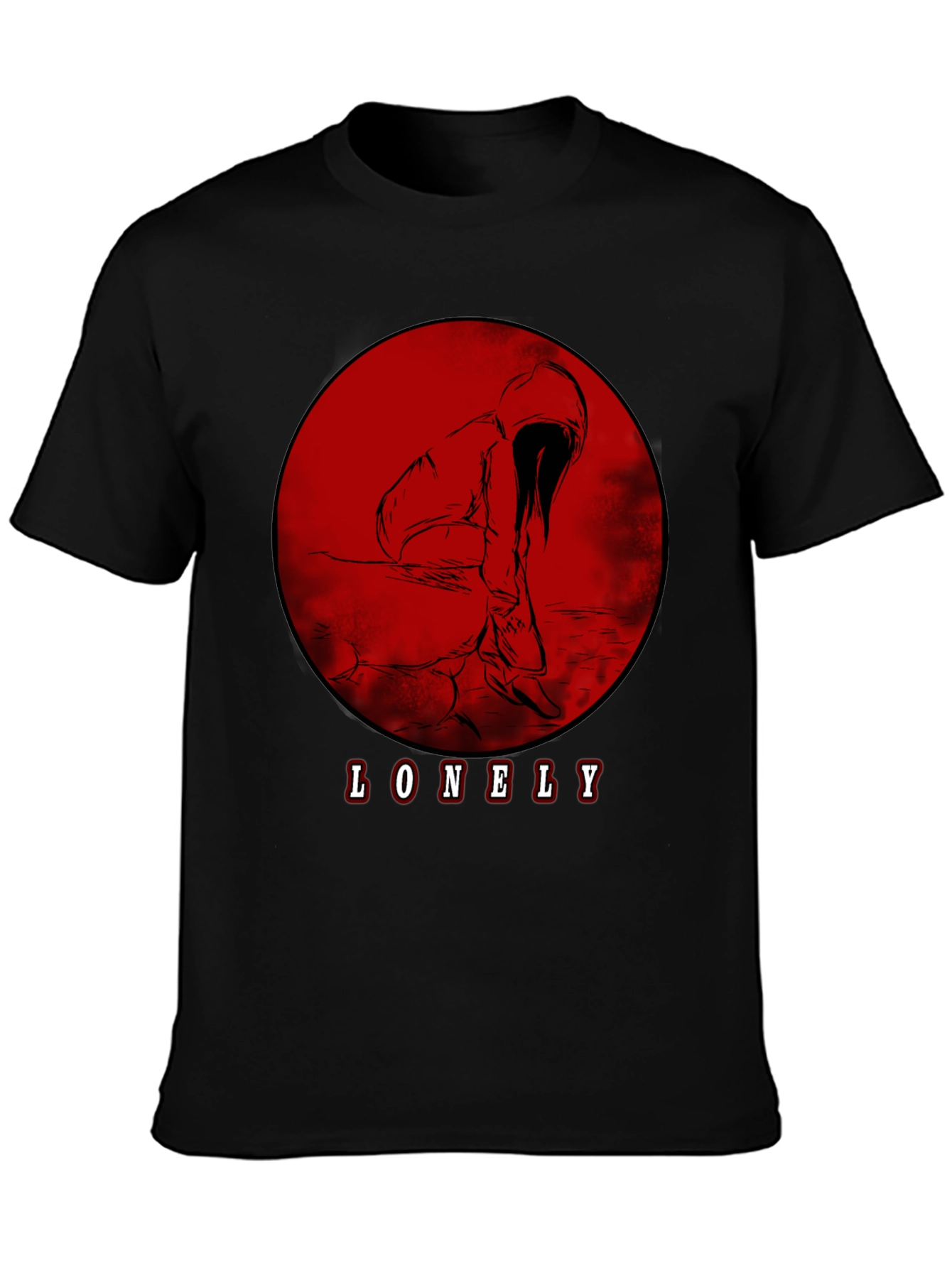 Lonely Graphic Tee - Red Moon Design