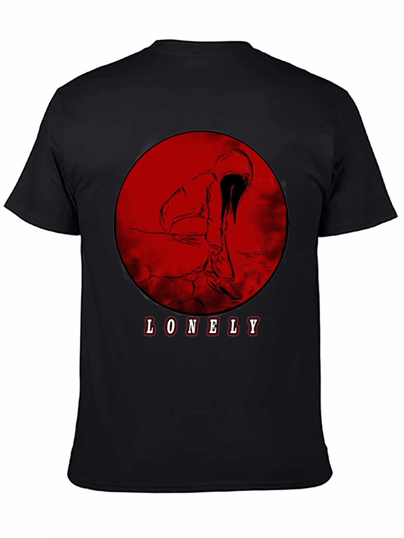 Lonely Graphic Tee - Red Moon Design