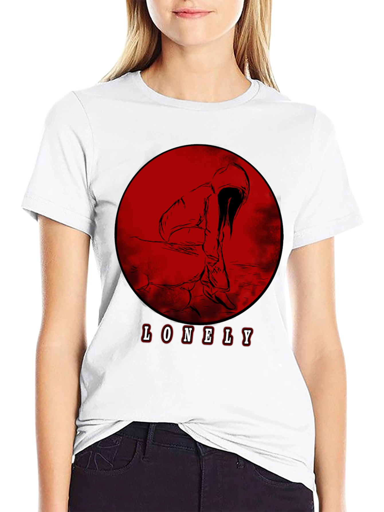 Lonely Graphic Tee - Red Moon Design