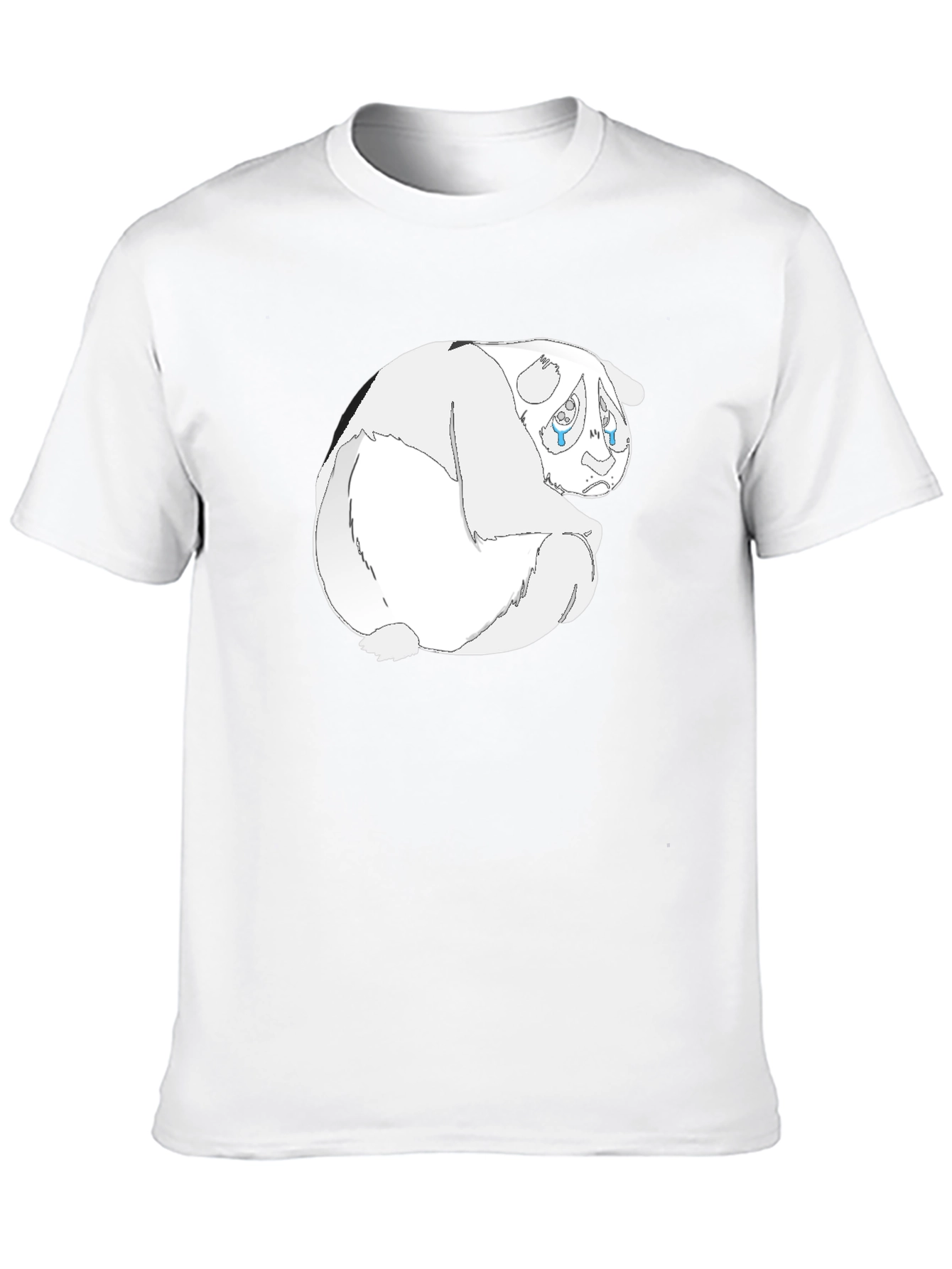 Sad Panda Graphic Tee - Black Cotton Blend