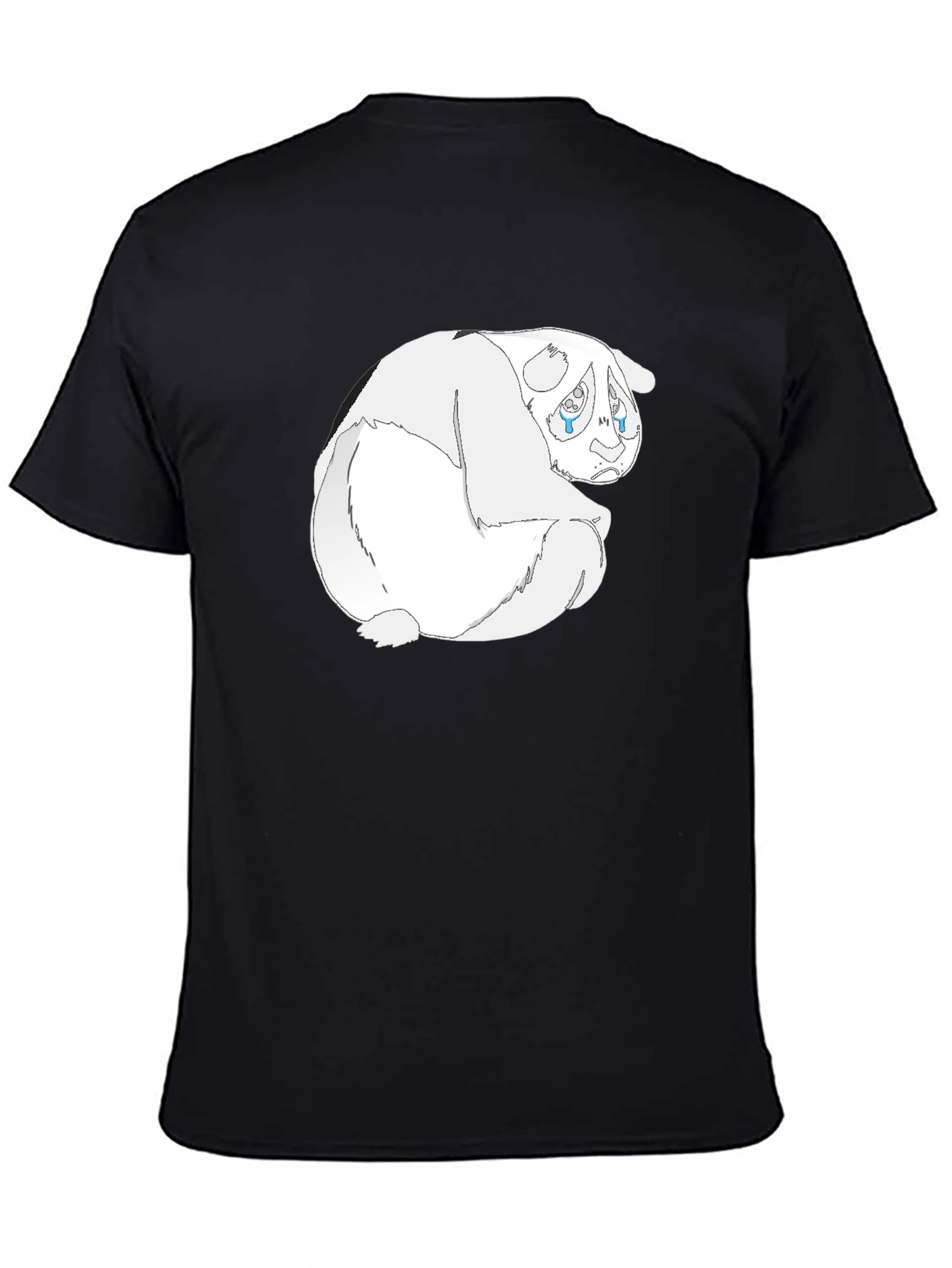 Sad Panda Graphic Tee - Black Cotton Blend