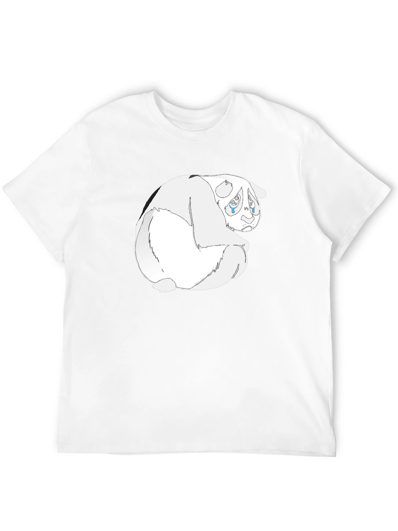 Sad Panda Graphic Tee - Black Cotton Blend