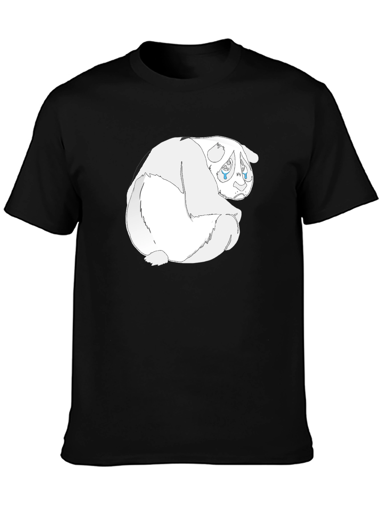 Sad Panda Graphic Tee - Black Cotton Blend