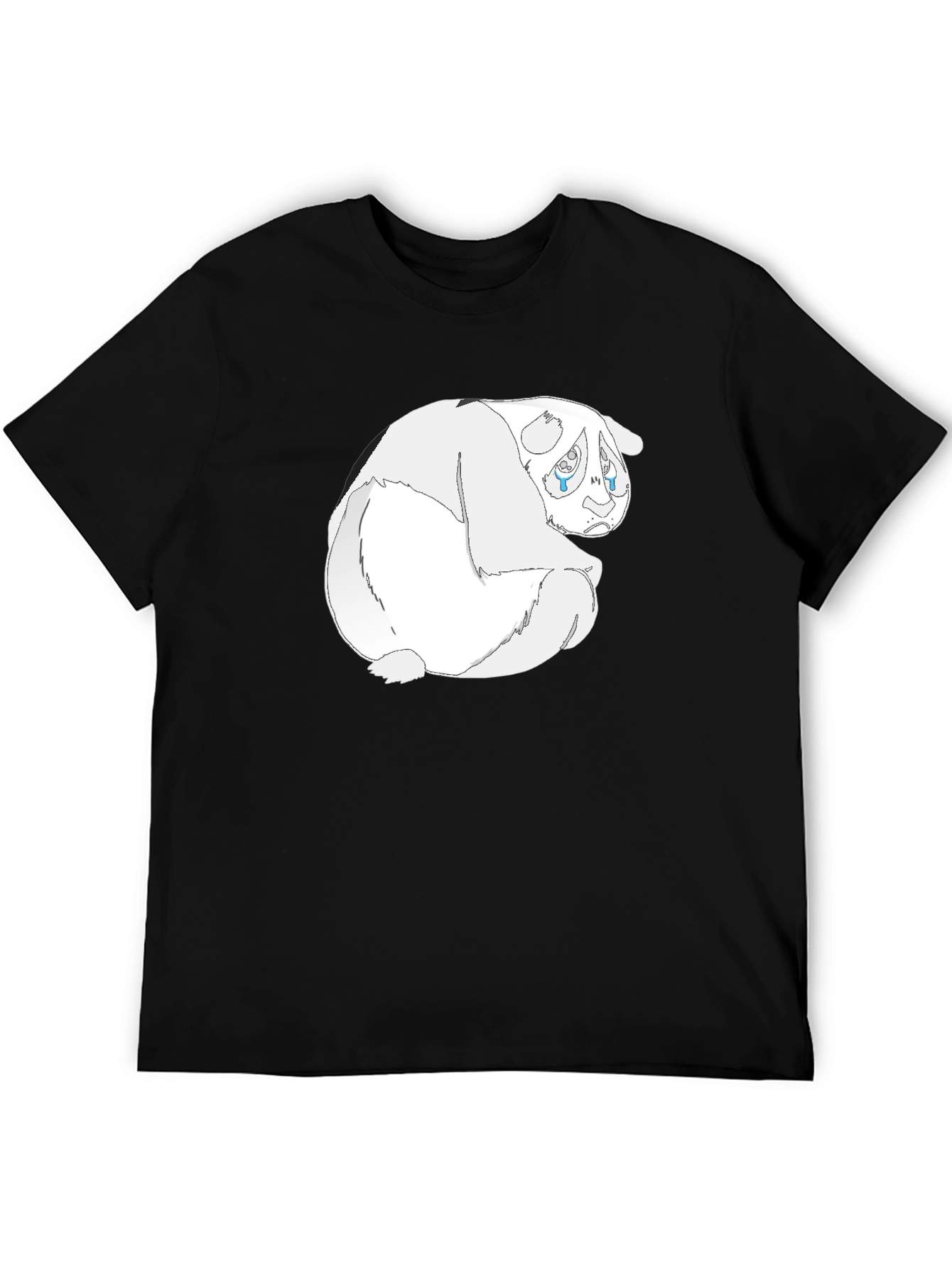 Sad Panda Graphic Tee - Black Cotton Blend