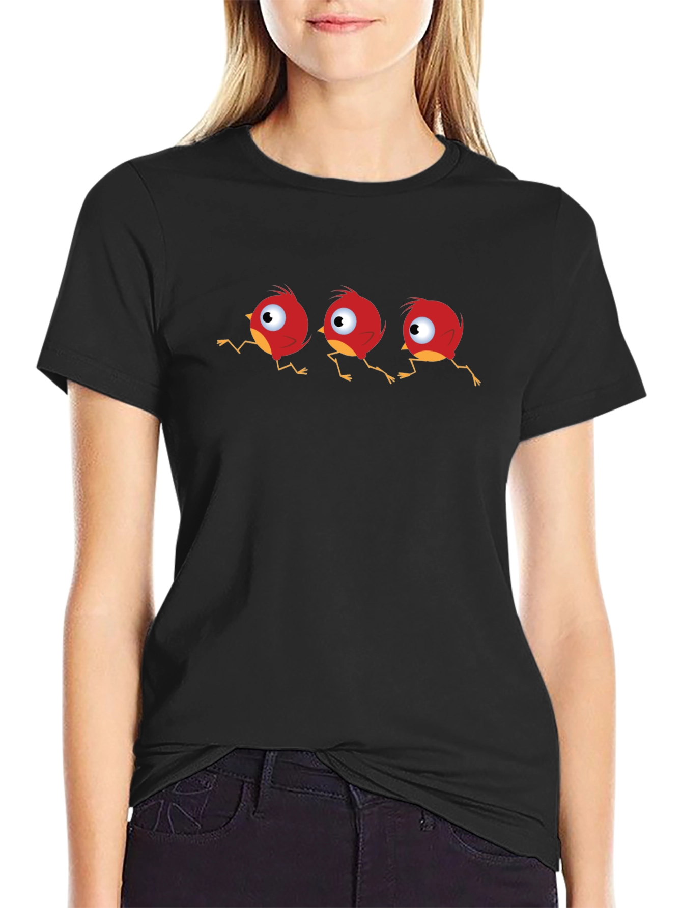 Whimsical Red Bird T-Shirt