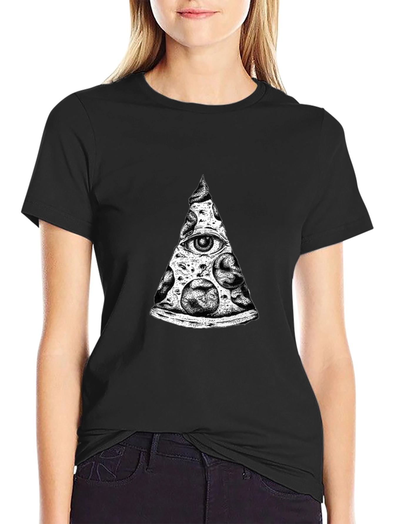 Pizza Illuminati T-Shirt - Eye See You Slice