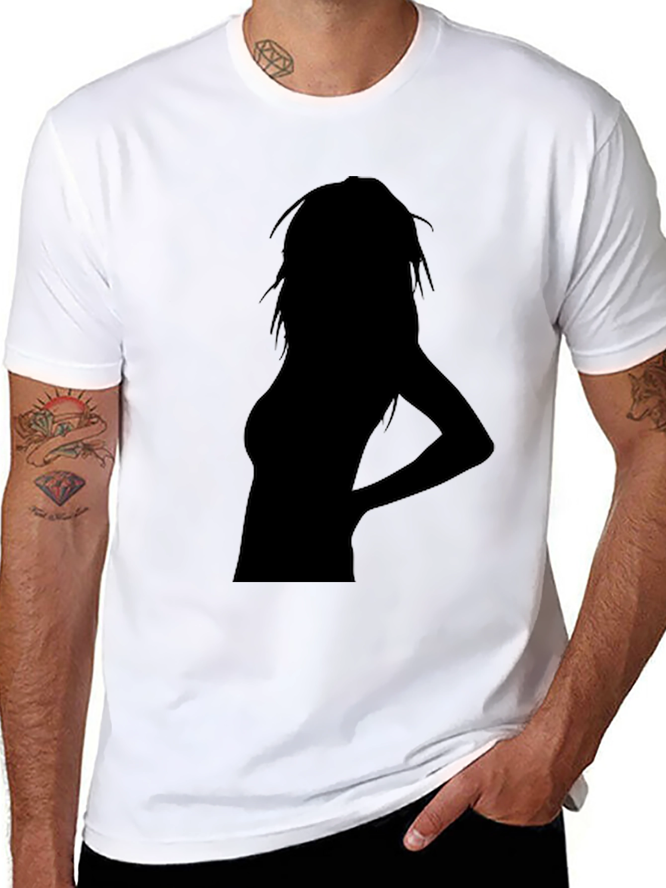Silhouette Graphic Tee - Sleek Black T-Shirt
