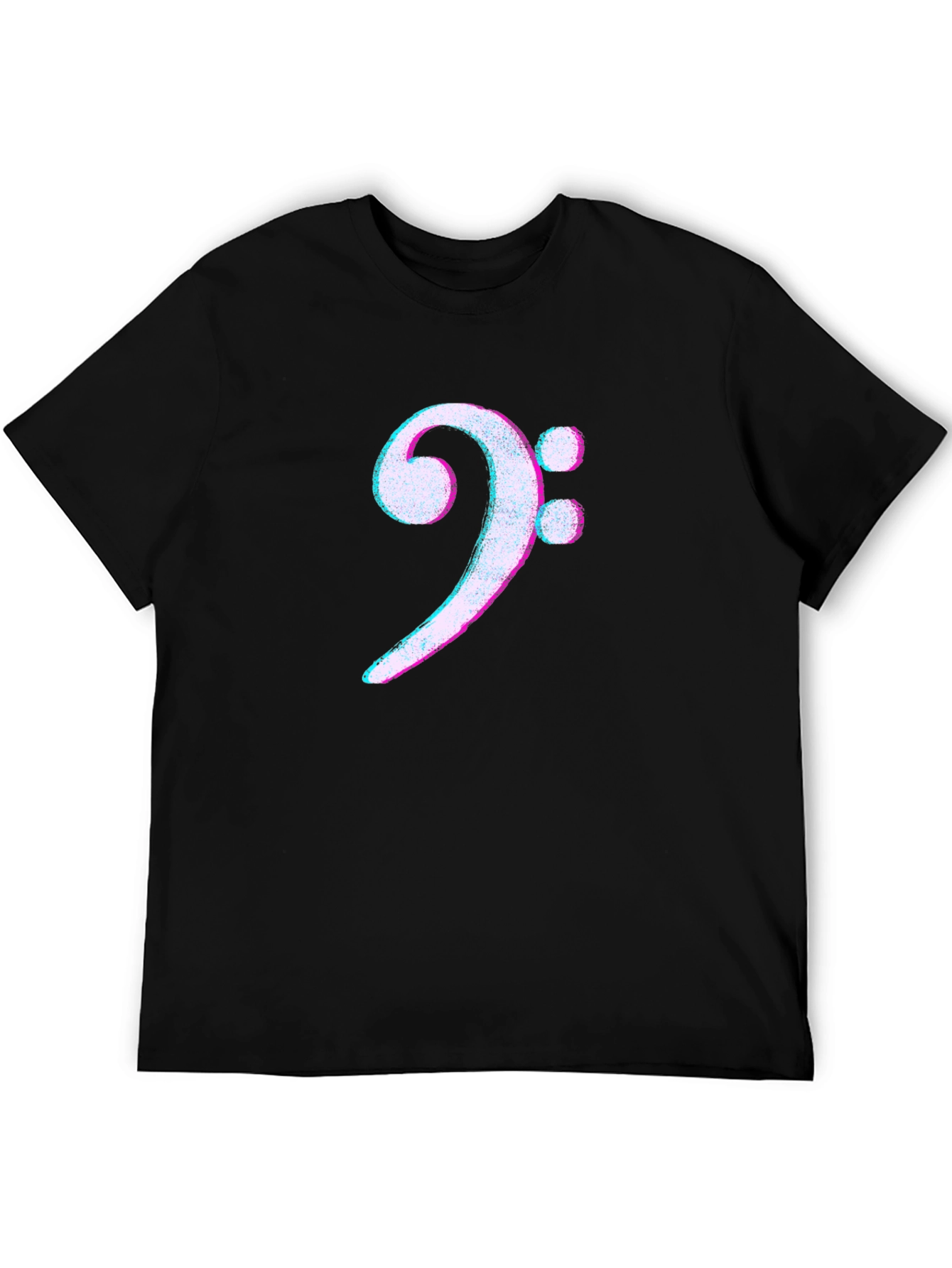 Bass Clef Glitch T-Shirt - Music Lover Tee