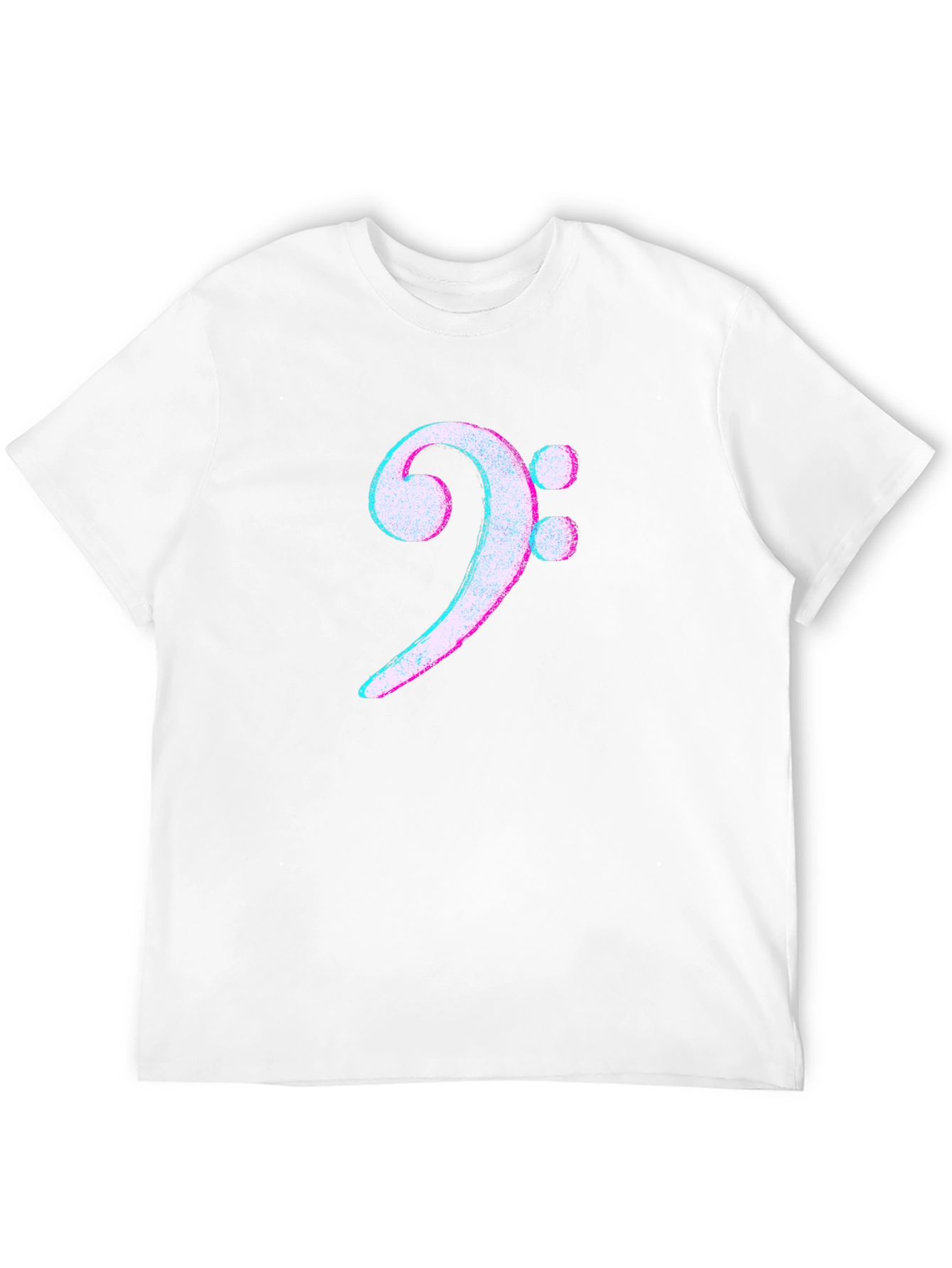 Bass Clef Glitch T-Shirt - Music Lover Tee
