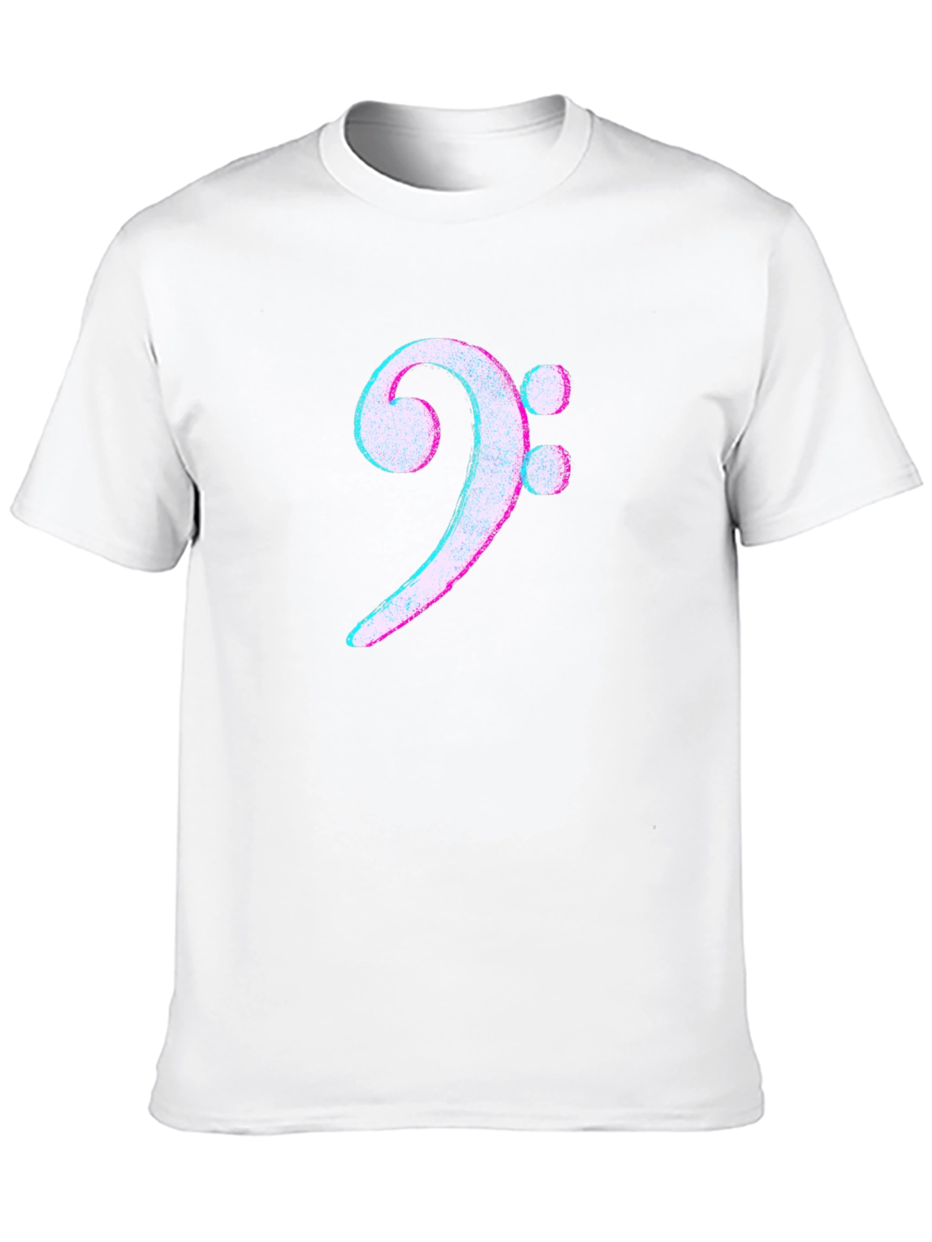 Bass Clef Glitch T-Shirt - Music Lover Tee