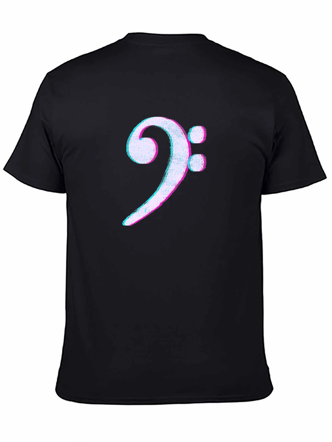 Bass Clef Glitch T-Shirt - Music Lover Tee