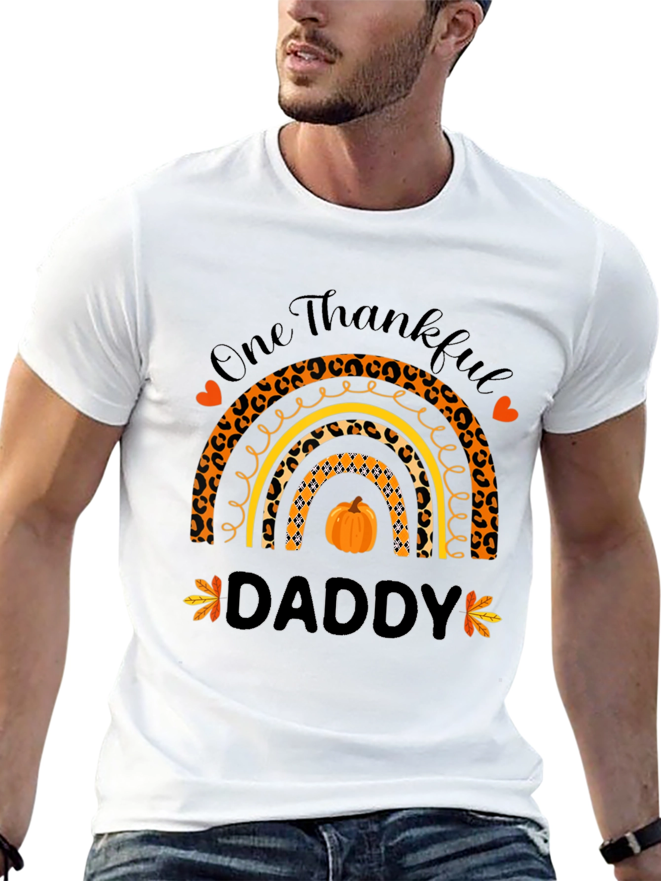 One Thankful Daddy Rainbow T-Shirt