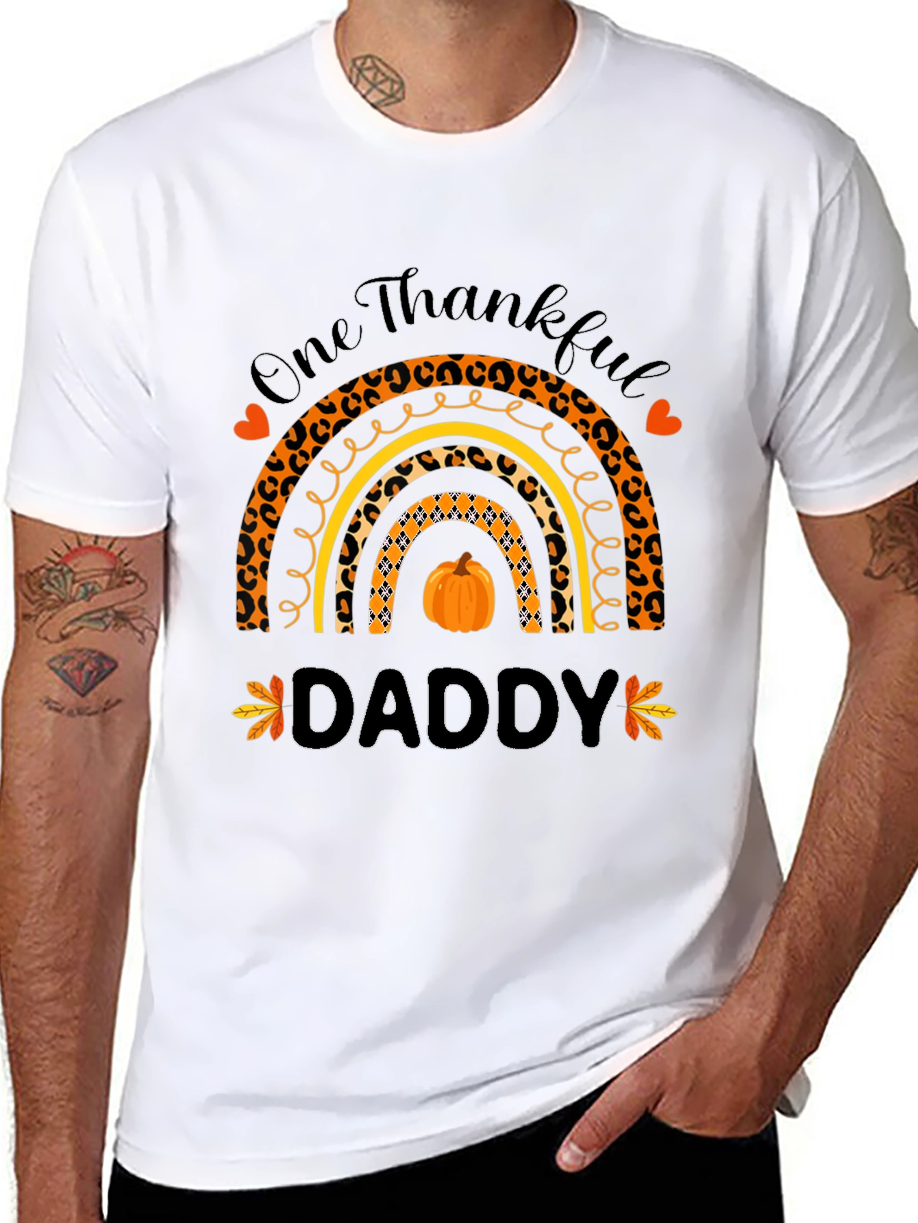 One Thankful Daddy Rainbow T-Shirt