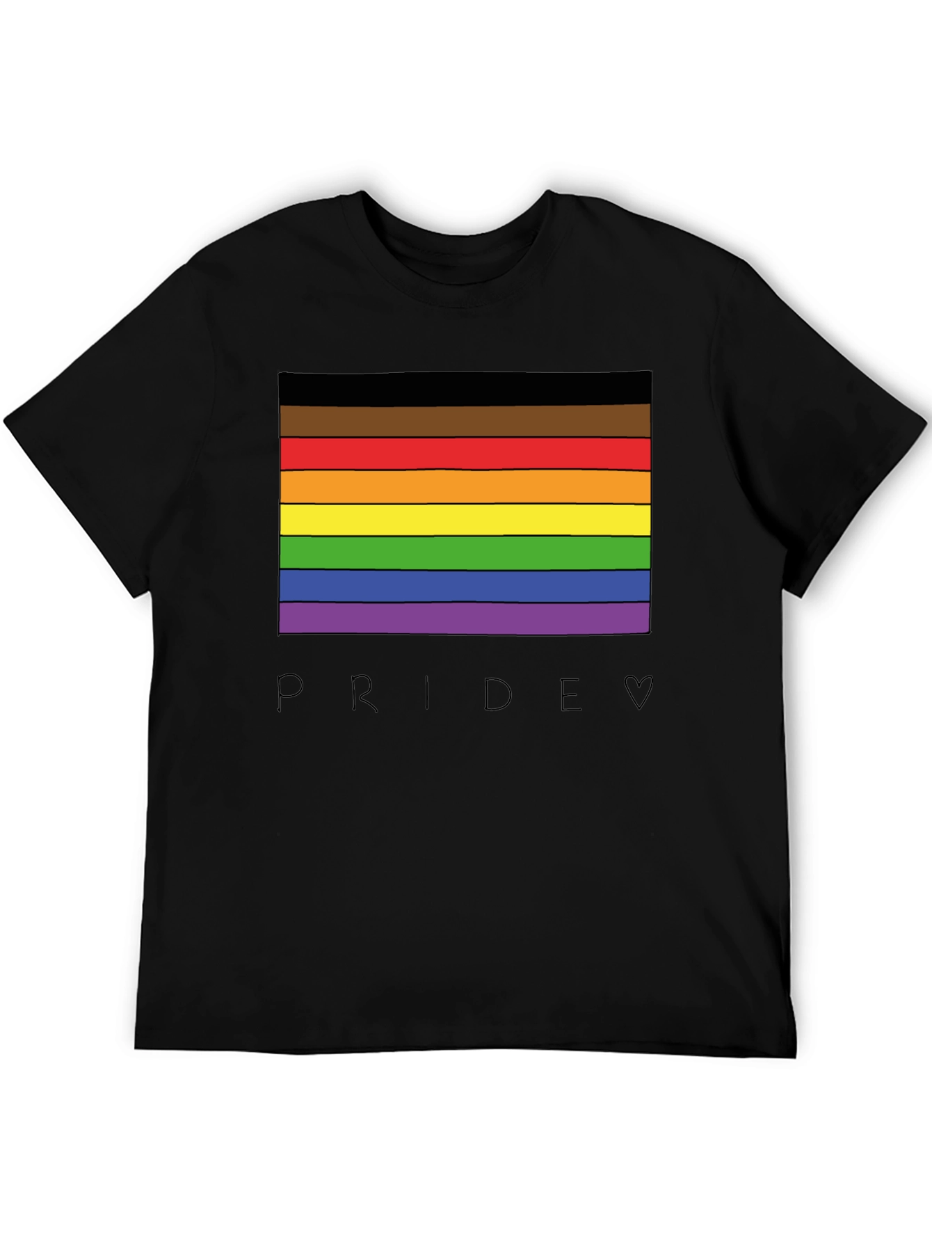 Pride Rainbow Stripe Graphic Tee - Celebrate Love