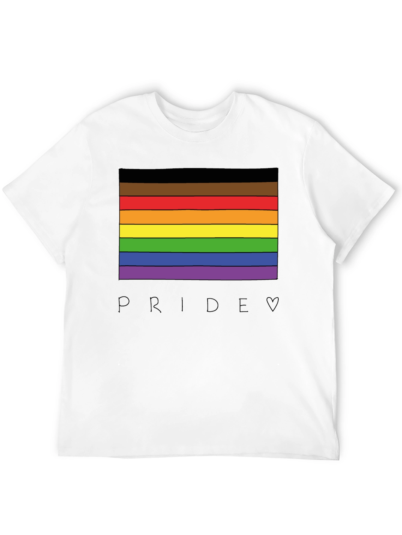 Pride Rainbow Stripe Graphic Tee - Celebrate Love