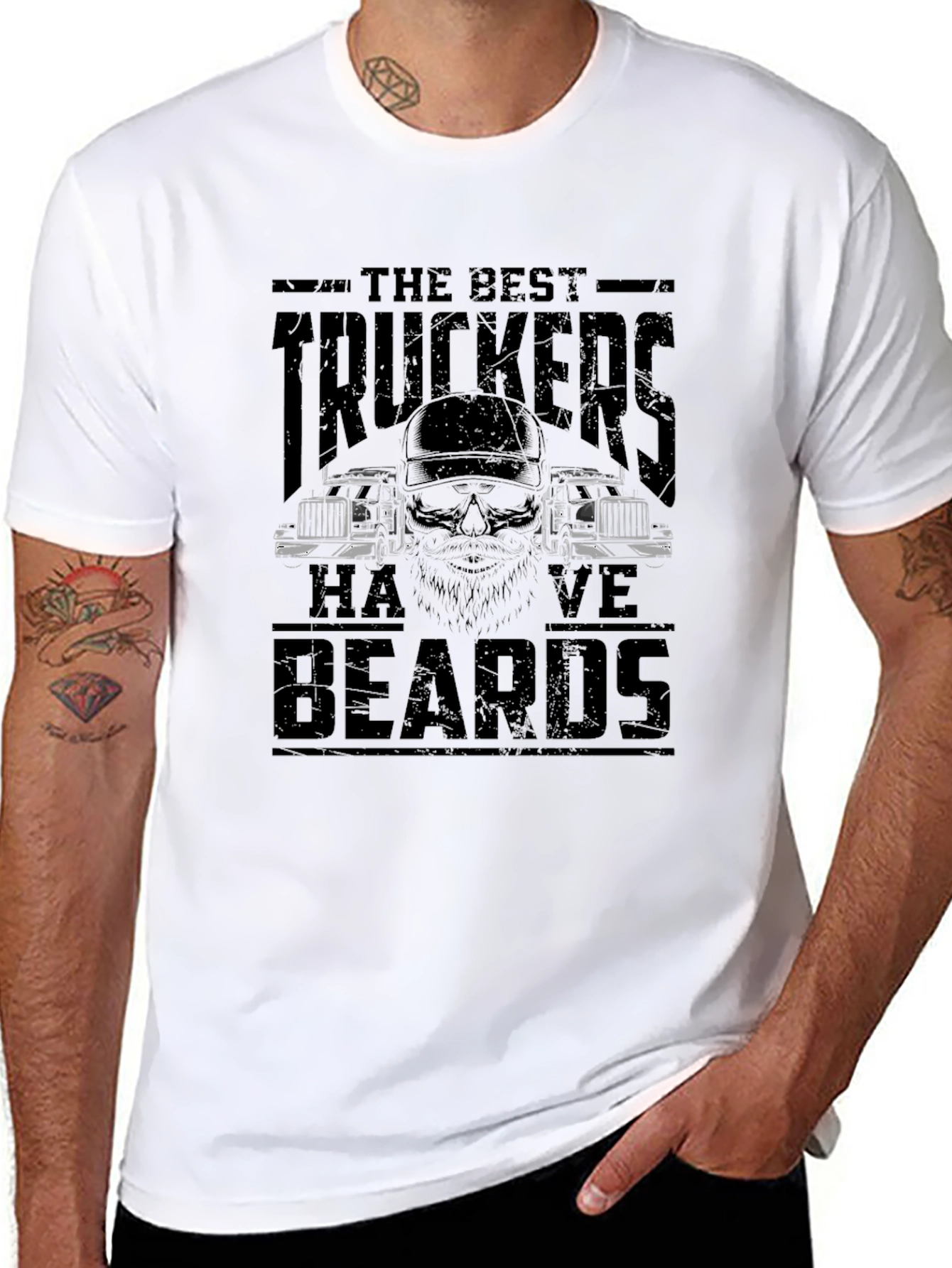 The Best Truckers Have Beards Black T-Shirt
