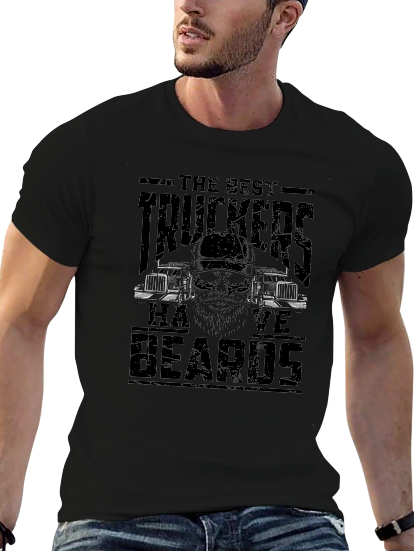 The Best Truckers Have Beards Black T-Shirt