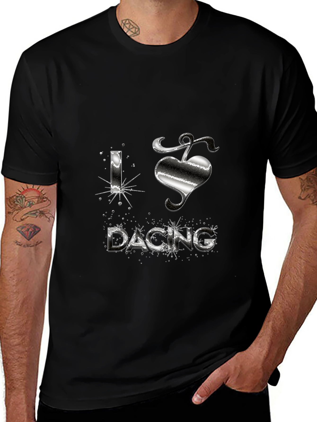 I Love Dacing Black Tee