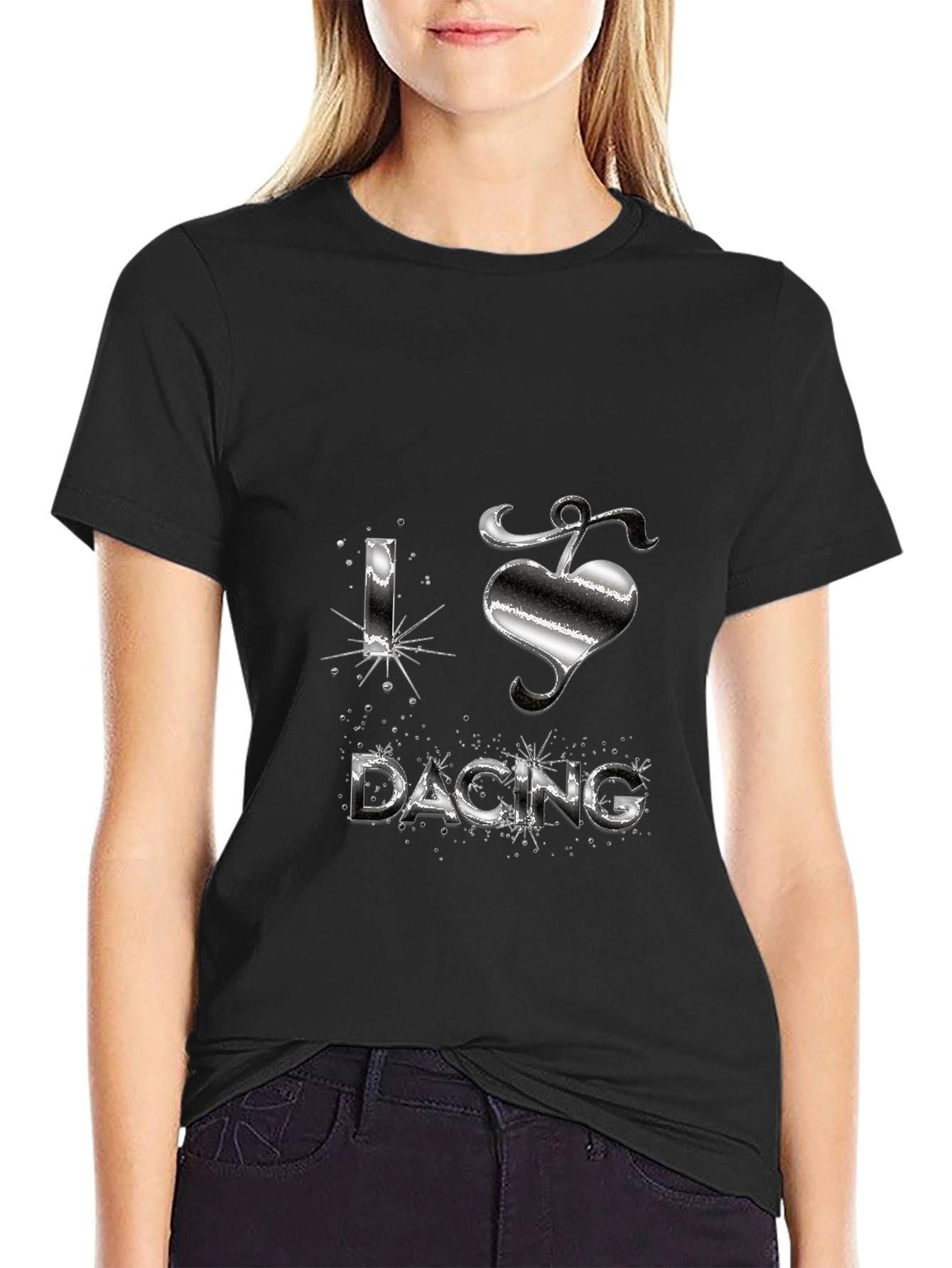 I Love Dacing Black Tee
