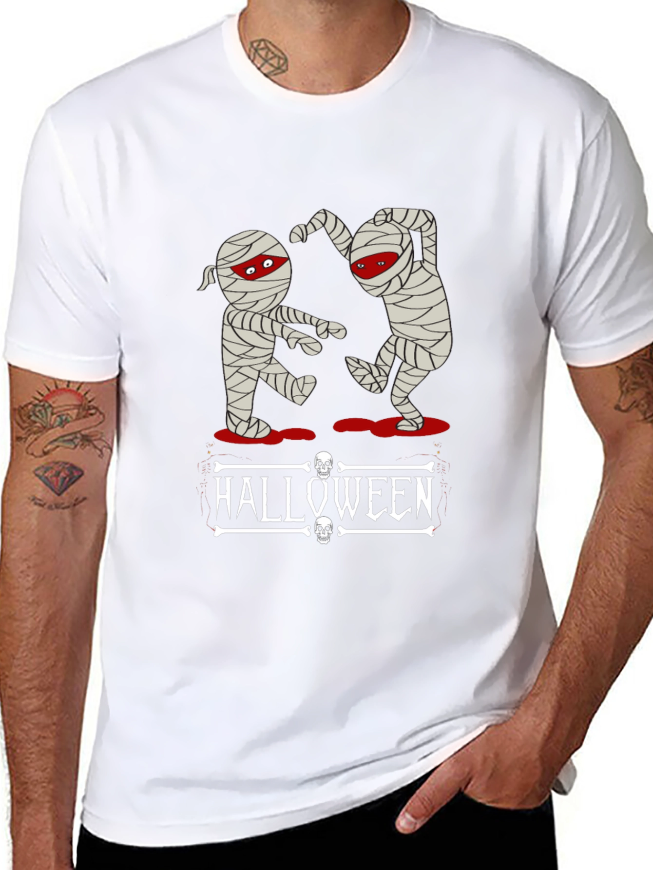 Halloween Mummy Graphic T-Shirt - Spooky Season Fun!