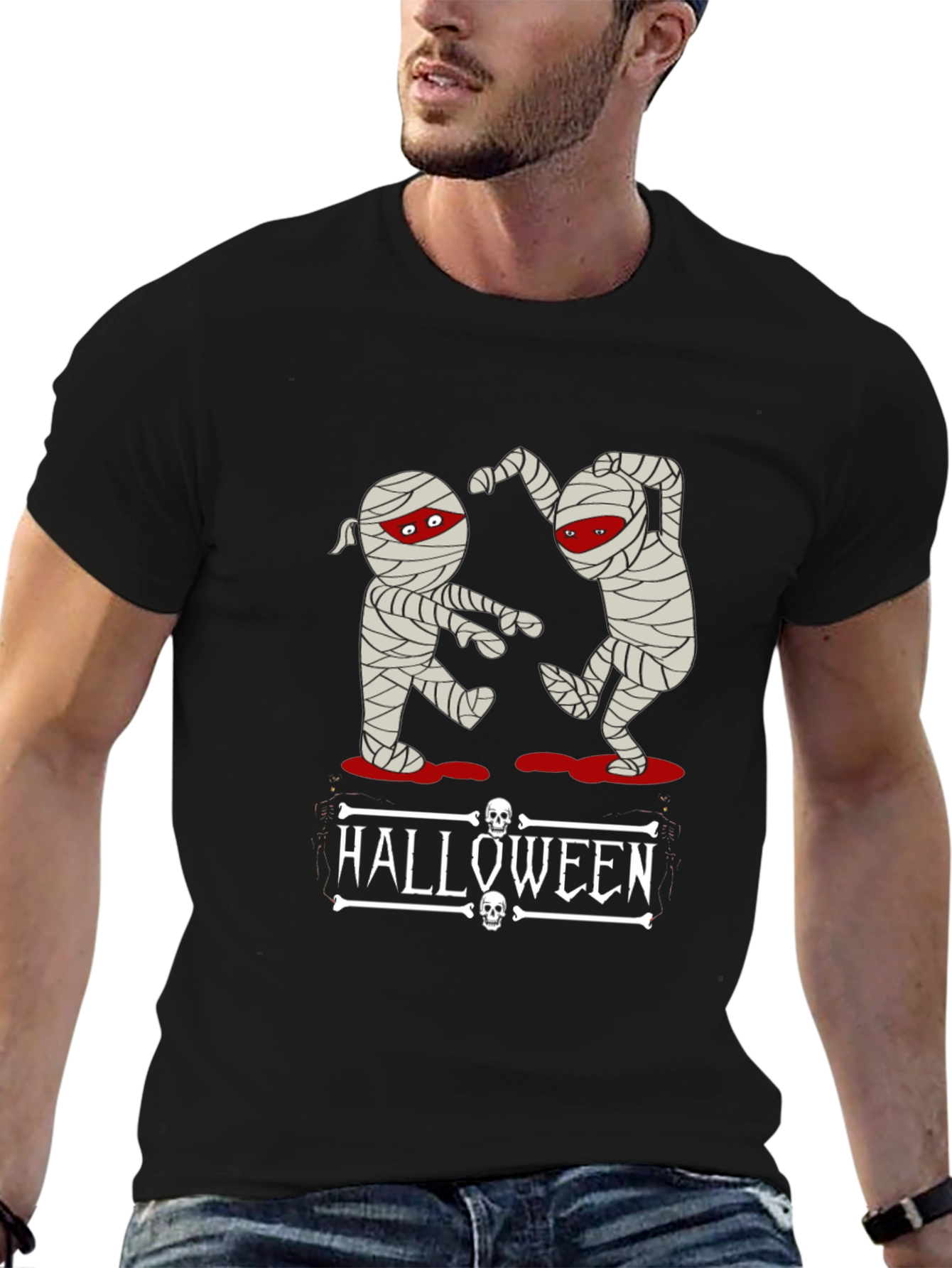 Halloween Mummy Graphic T-Shirt - Spooky Season Fun!