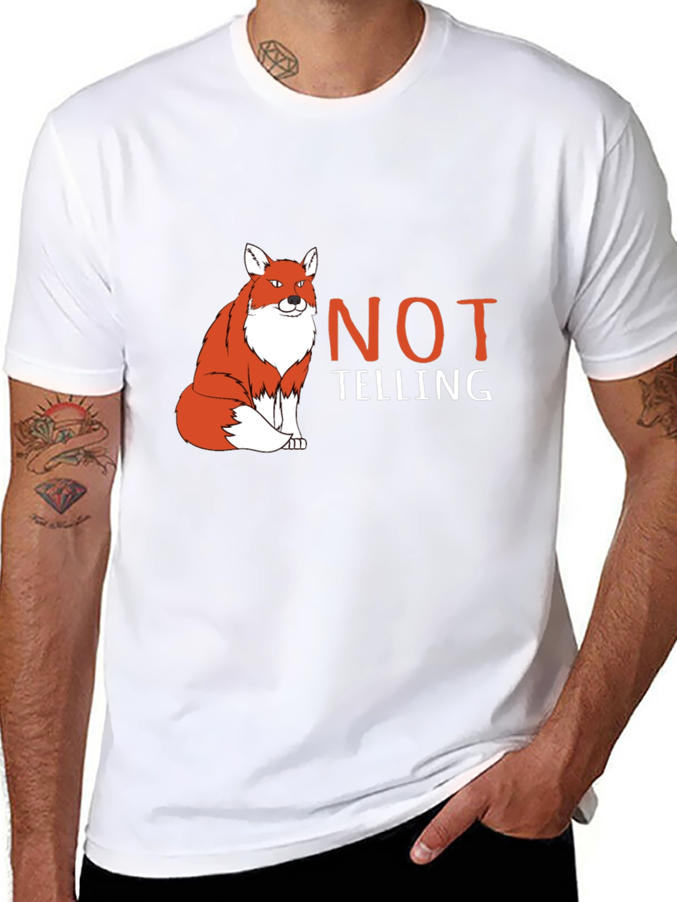 Fox Not Telling Graphic Tee - Funny Animal T-Shirt