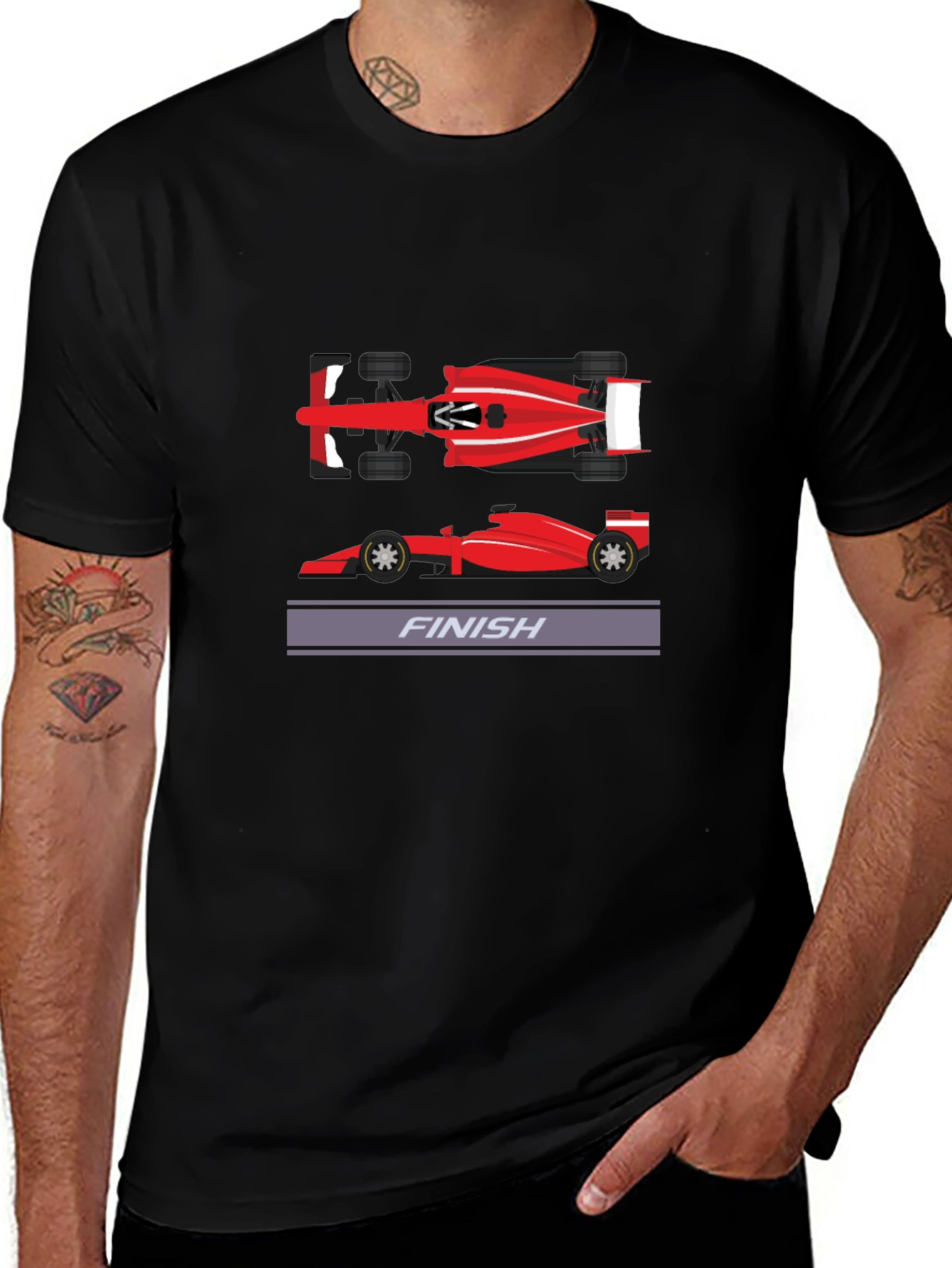 Formula Racing Finish Line Graphic Tee - Black