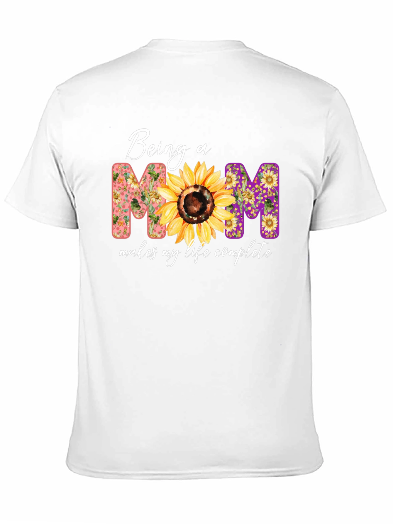 Being A Mom Sunflower Graphic T-Shirt