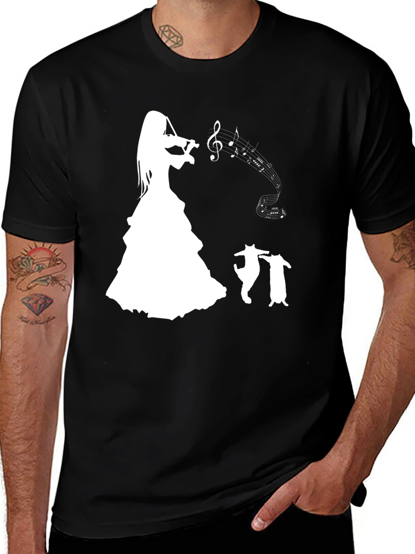 Musical Cat T-Shirt - Violin Player Tee
