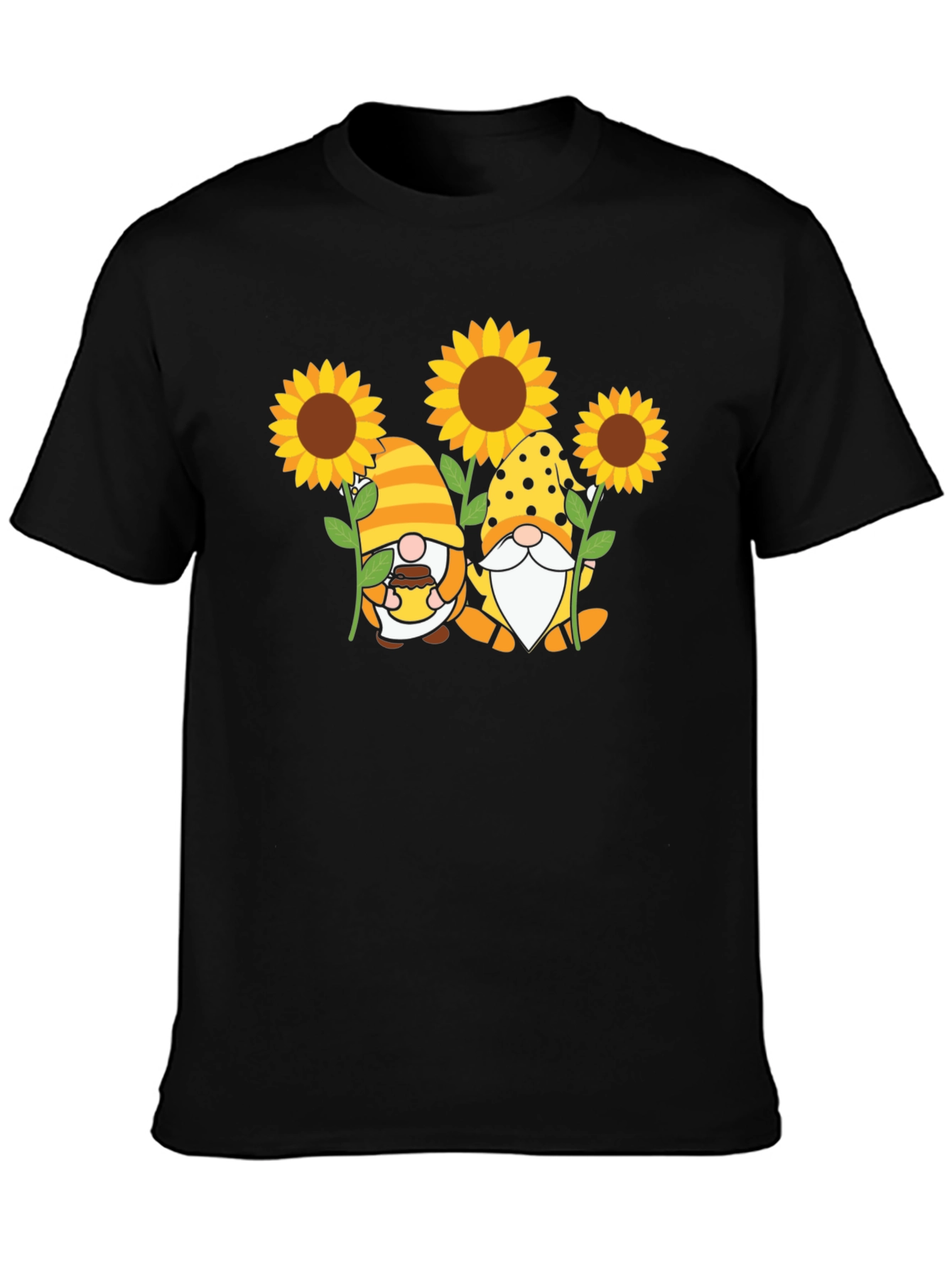 Sunflower Gnome T-Shirt - Unisex Black Tee