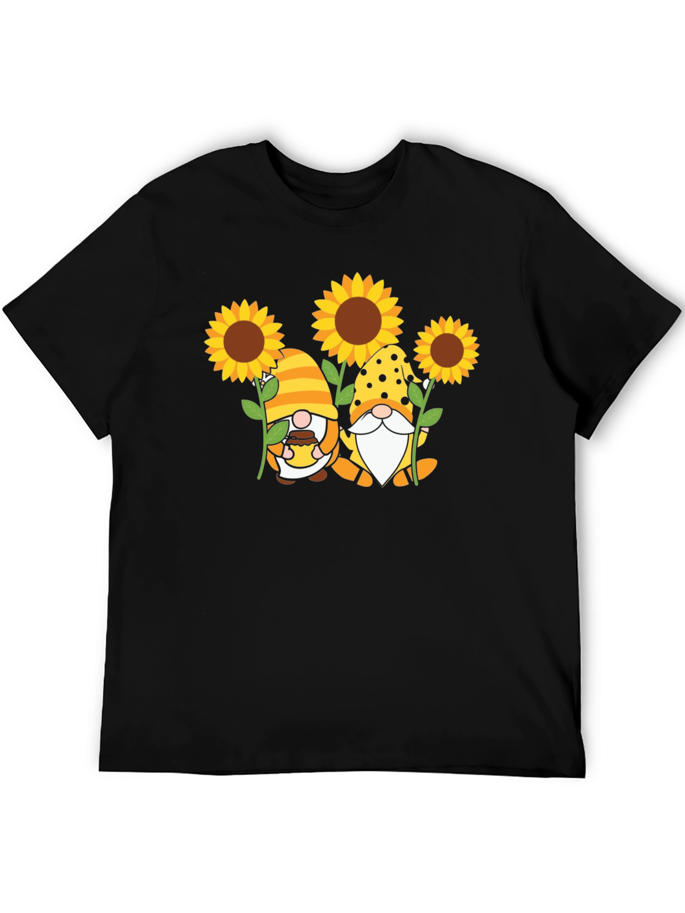 Sunflower Gnome T-Shirt - Unisex Black Tee