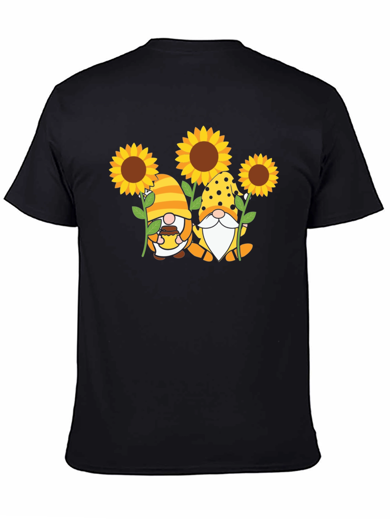 Sunflower Gnome T-Shirt - Unisex Black Tee