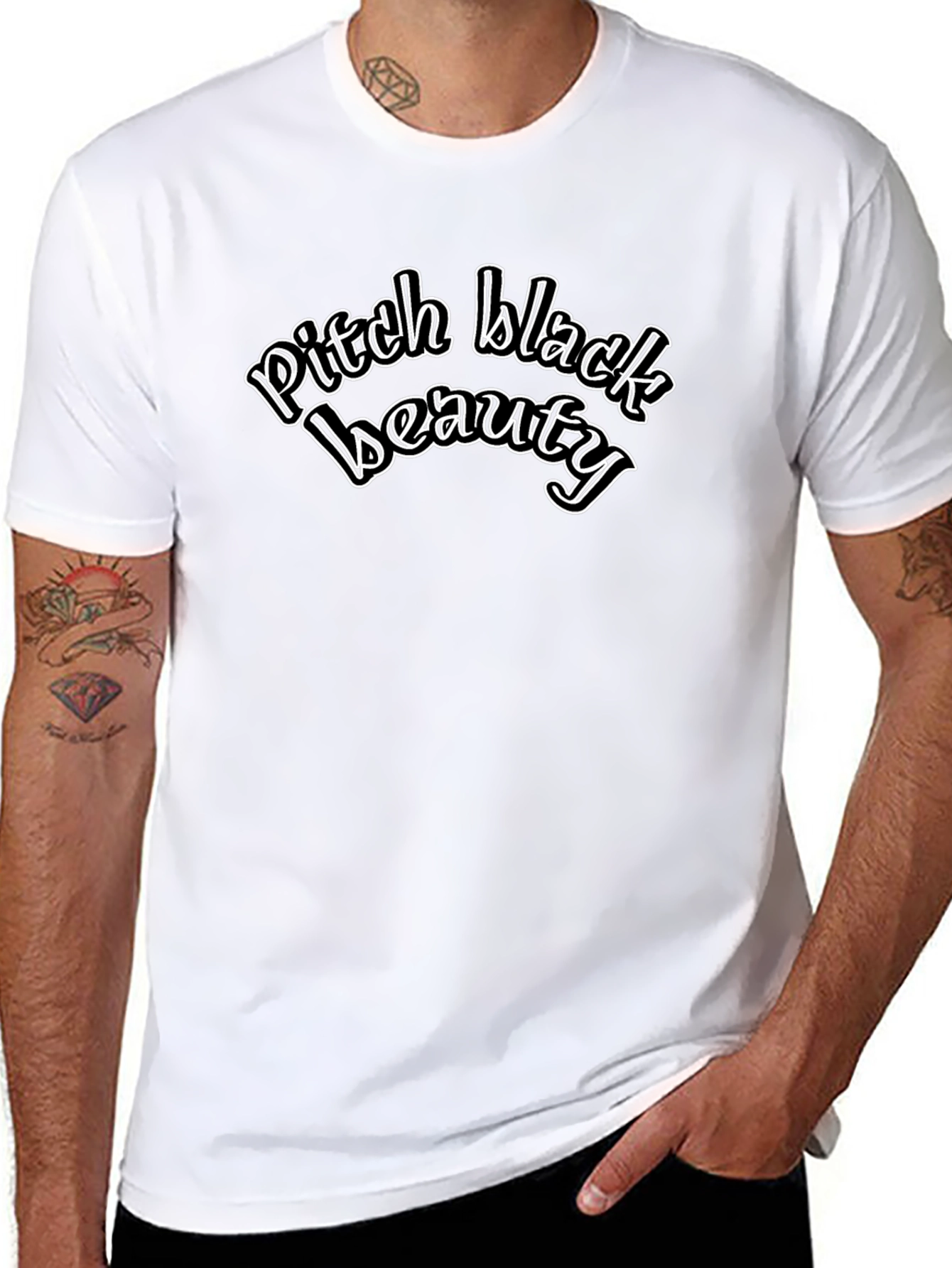 Pitch Black Beauty Graphic Tee - Stylish Comfort