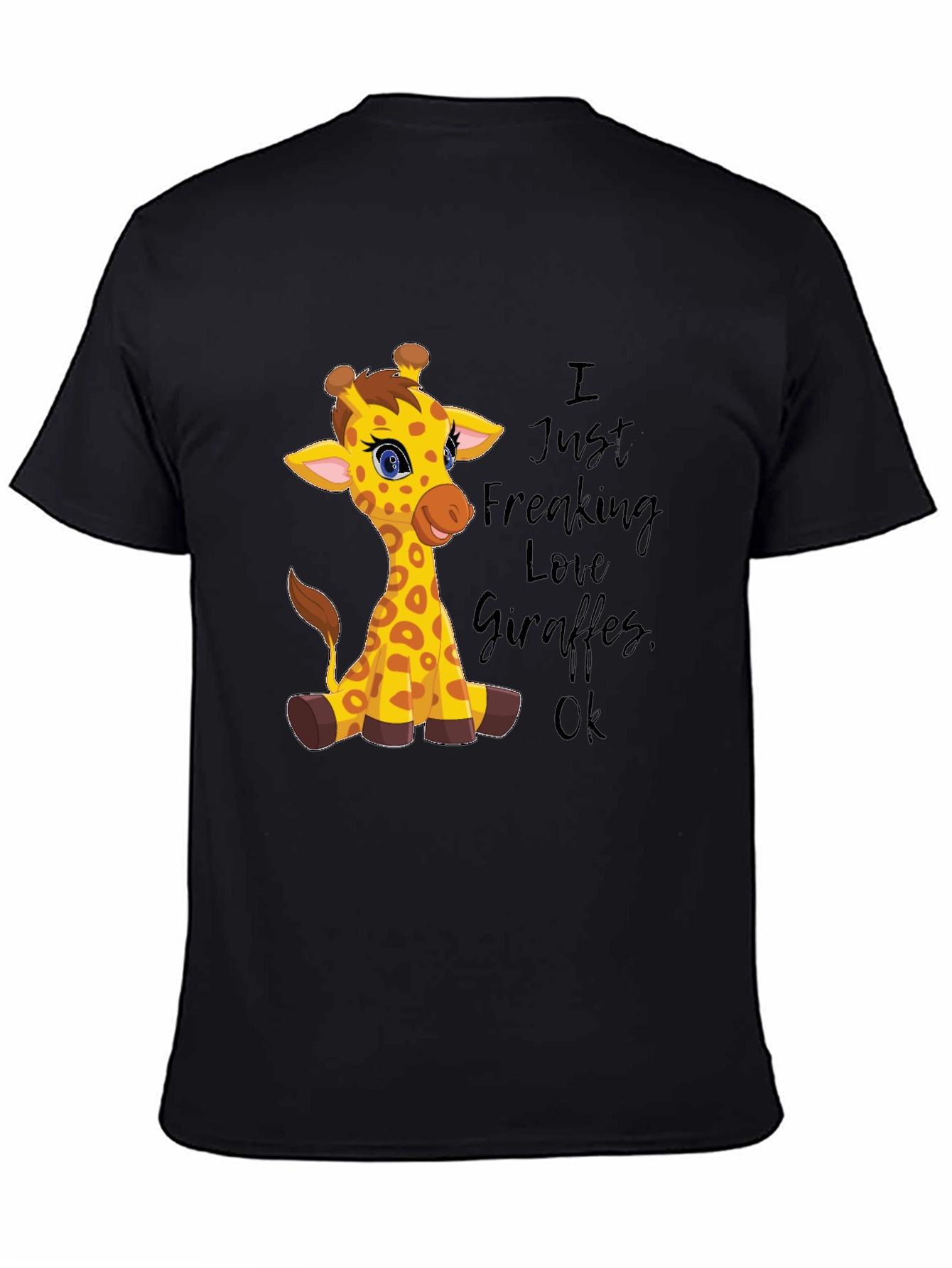 I Love Giraffes Graphic Tee - Unisex Black T-Shirt