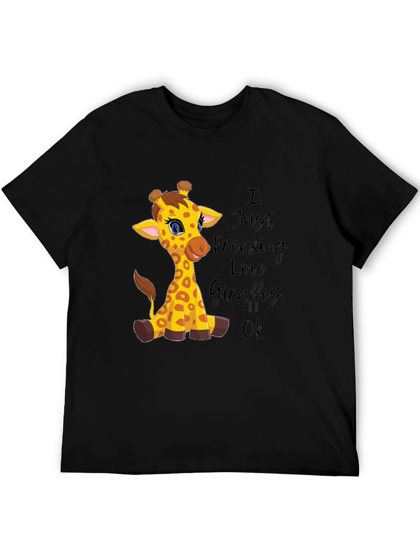 I Love Giraffes Graphic Tee - Unisex Black T-Shirt