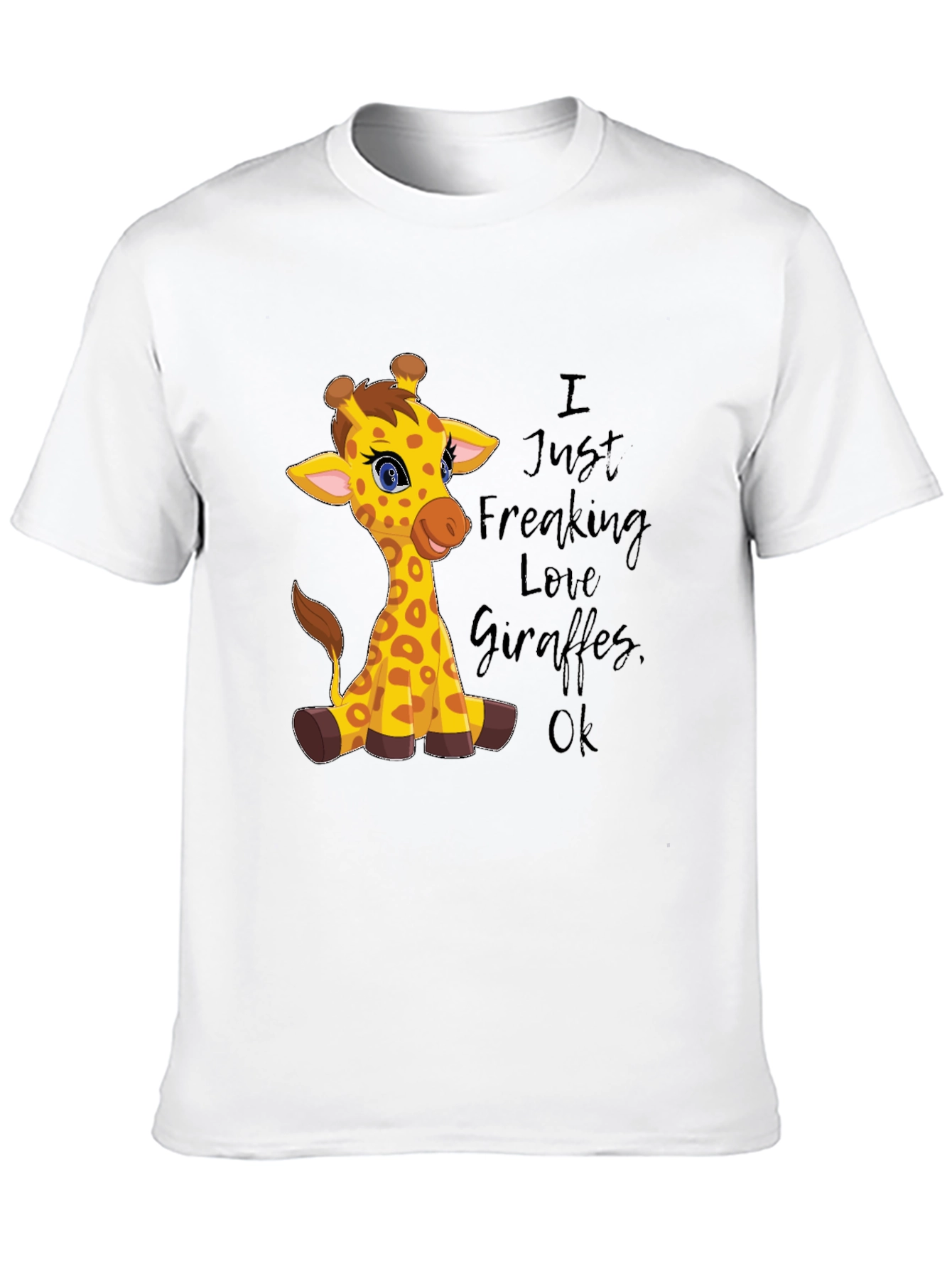 I Love Giraffes Graphic Tee - Unisex Black T-Shirt