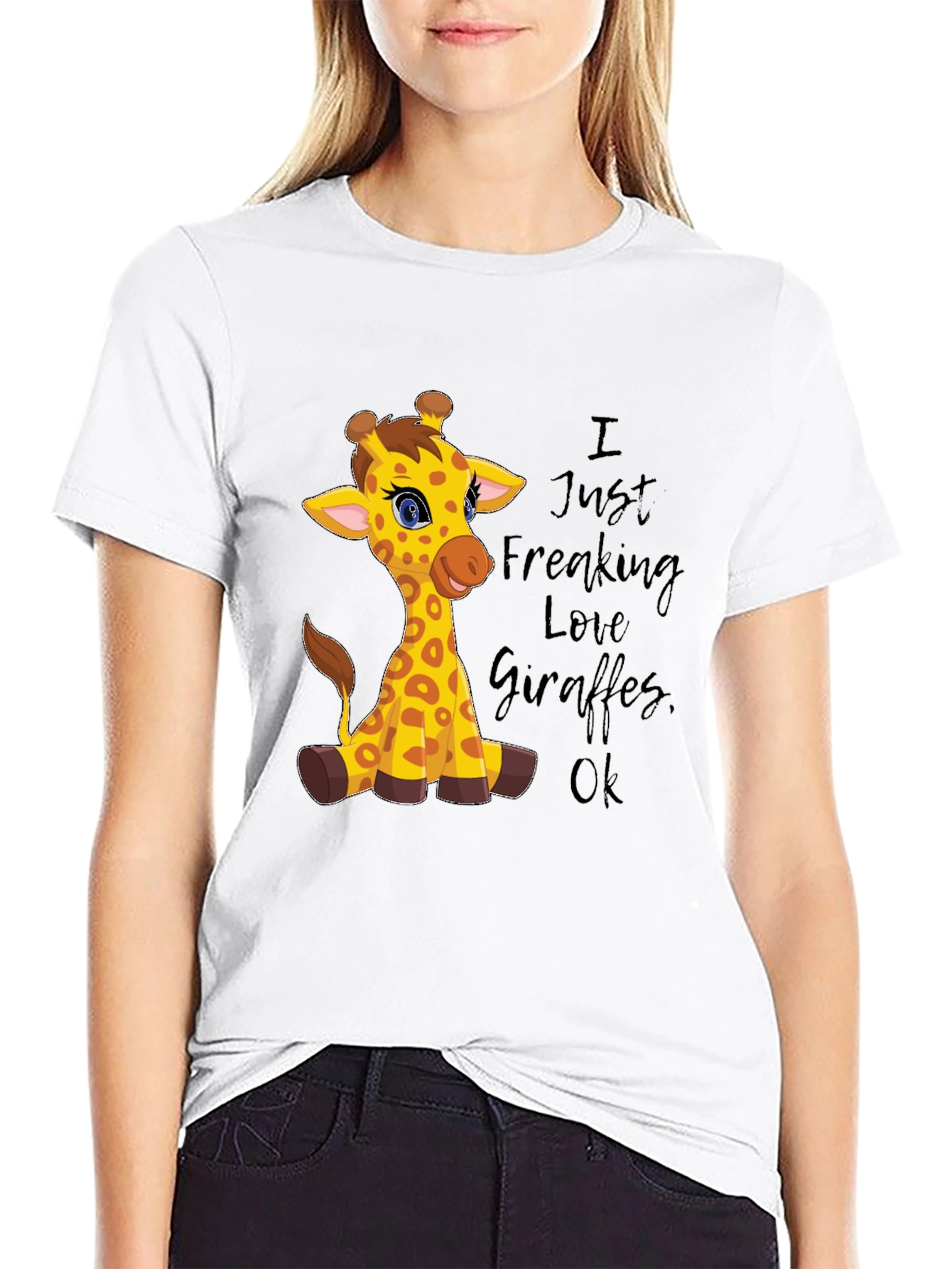 I Love Giraffes Graphic Tee - Unisex Black T-Shirt