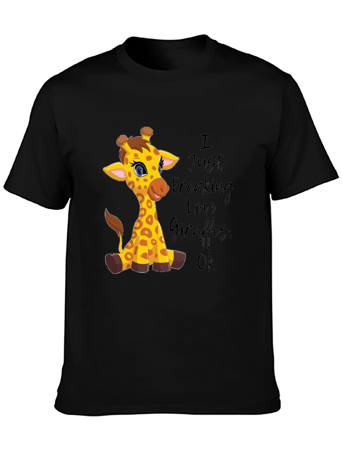 I Love Giraffes Graphic Tee - Unisex Black T-Shirt