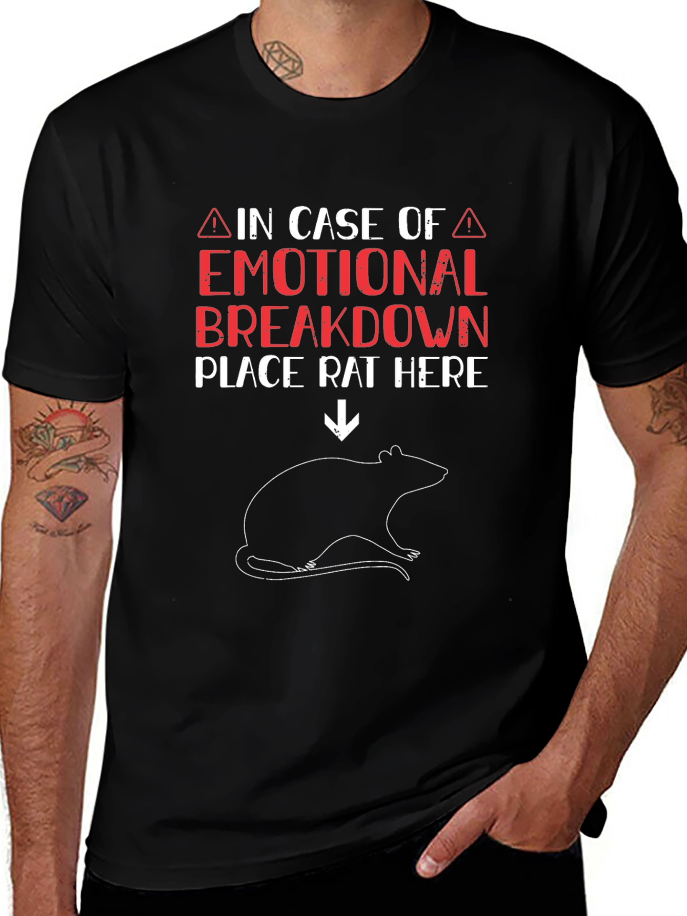 Emotional Breakdown Rat T-Shirt Funny Graphic Tee