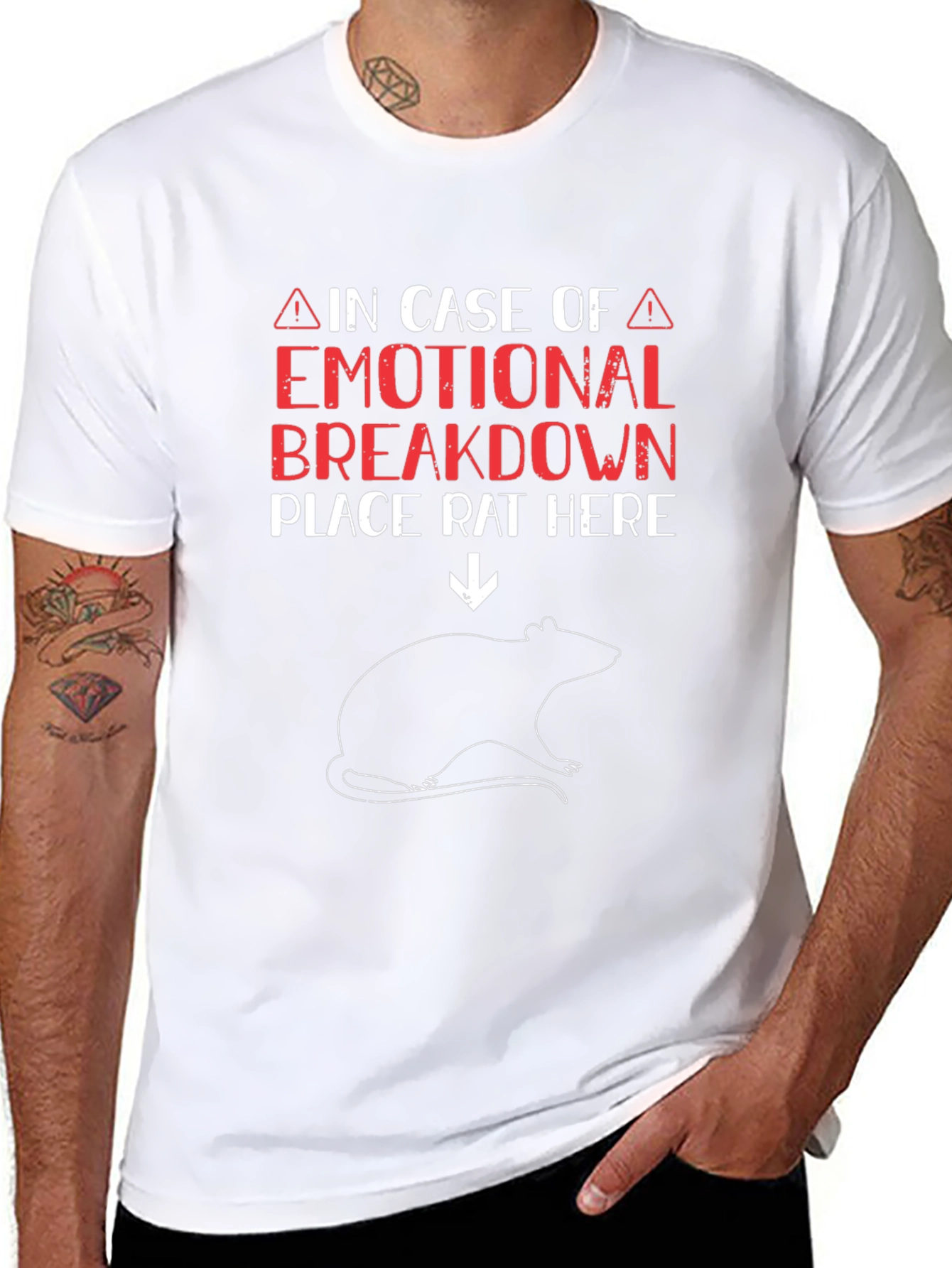 Emotional Breakdown Rat T-Shirt Funny Graphic Tee