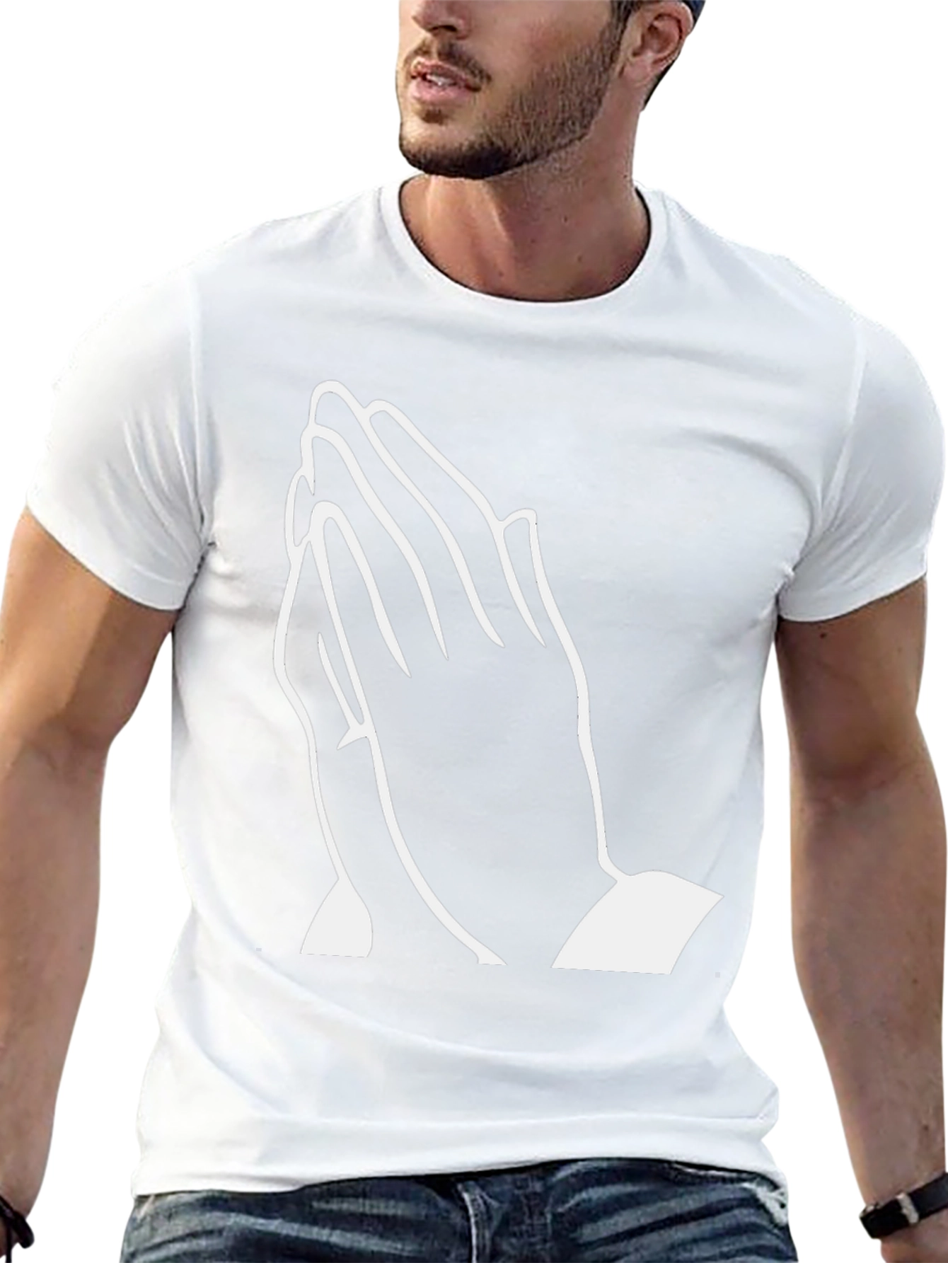 Praying Hands Graphic T-Shirt - Black