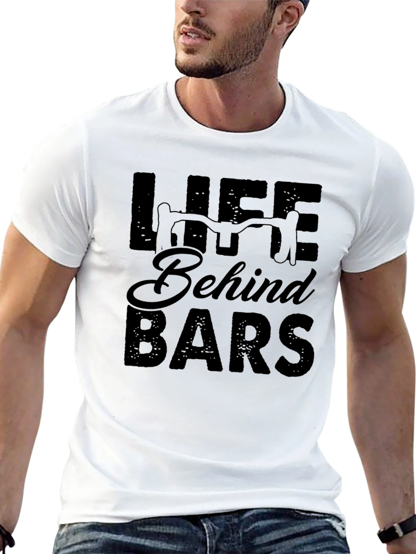 Life Behind Bars Black Graphic T-Shirt