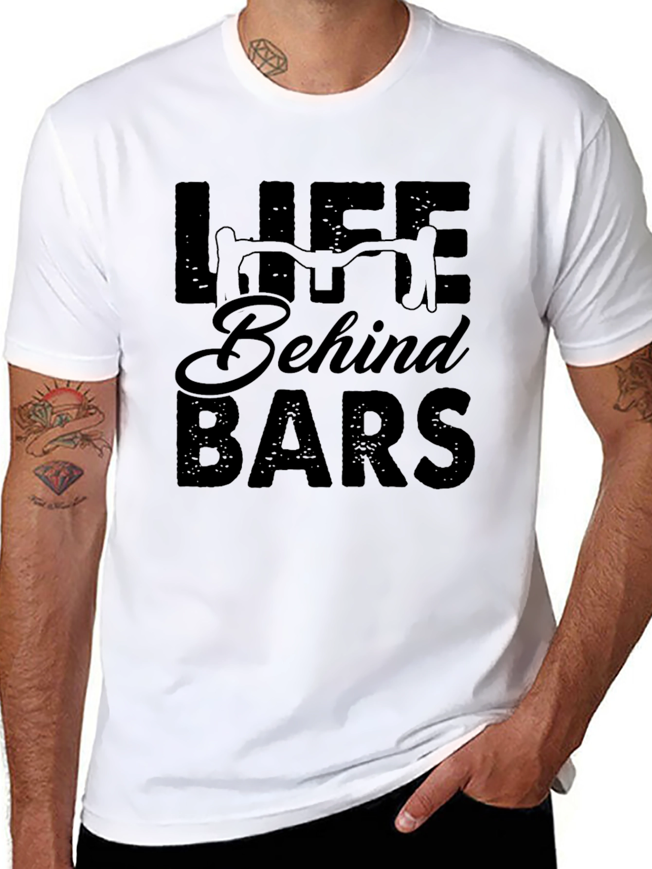 Life Behind Bars Black Graphic T-Shirt