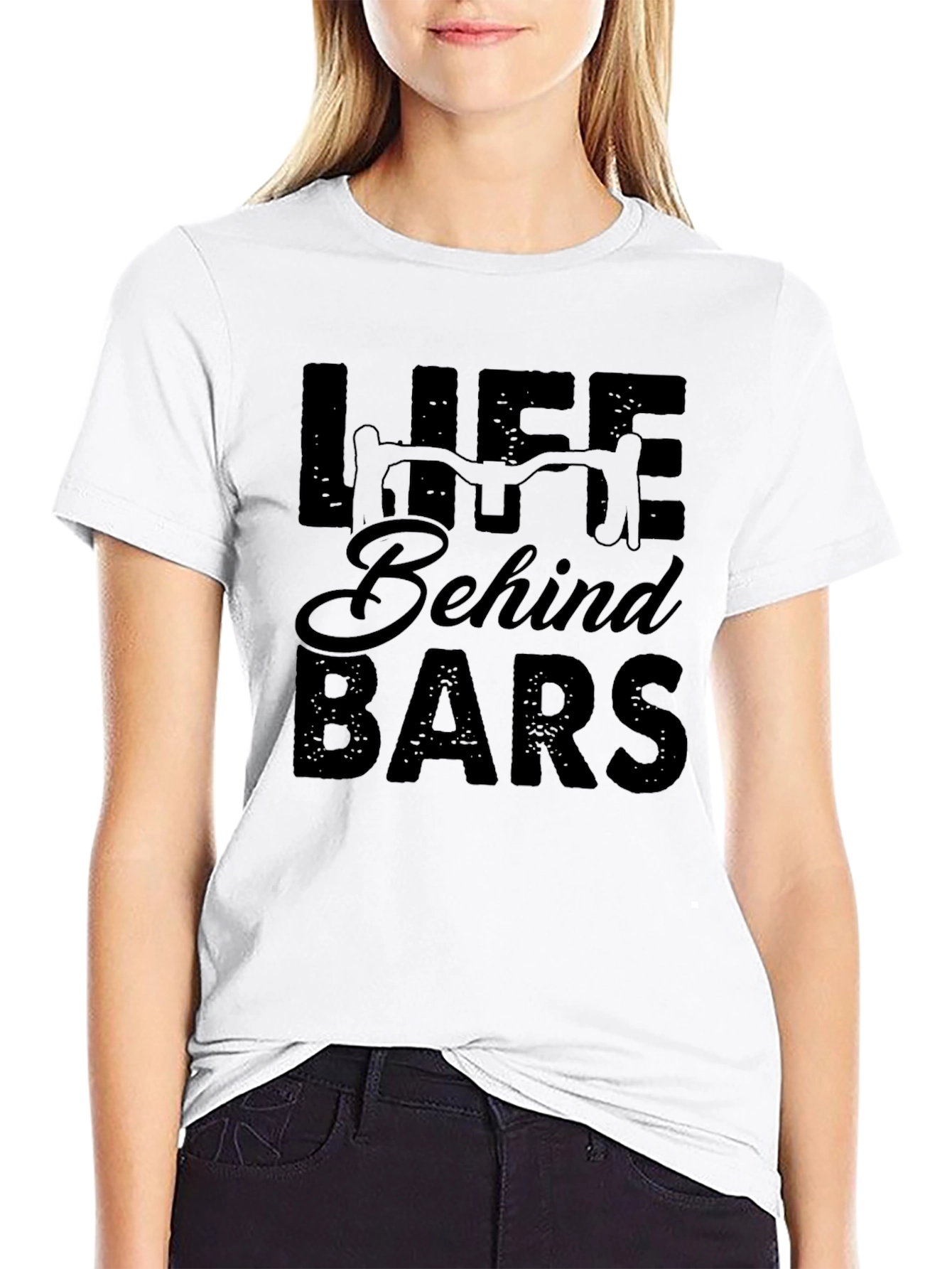 Life Behind Bars Black Graphic T-Shirt