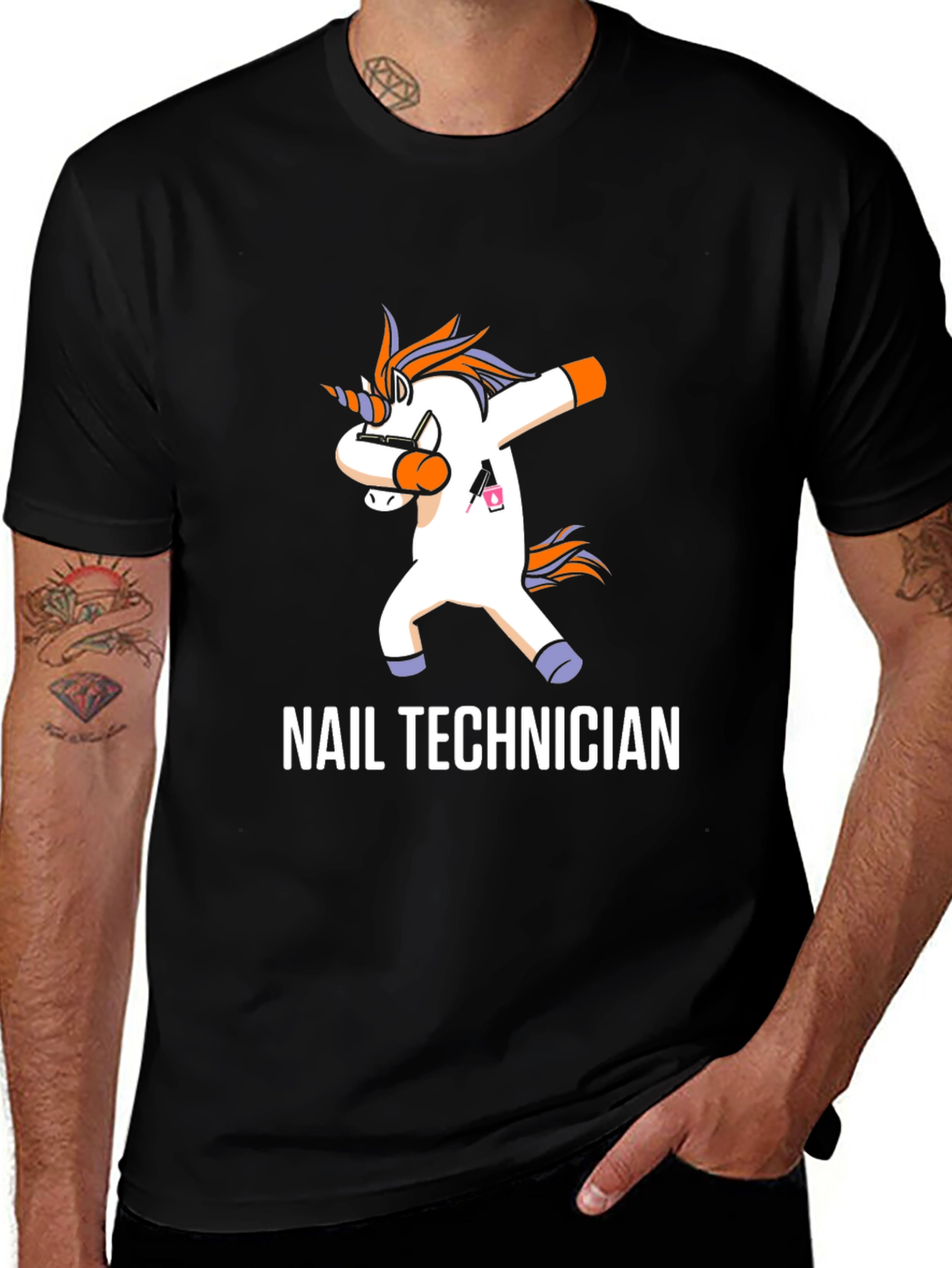 Nail Technician Dabbing Unicorn T-Shirt