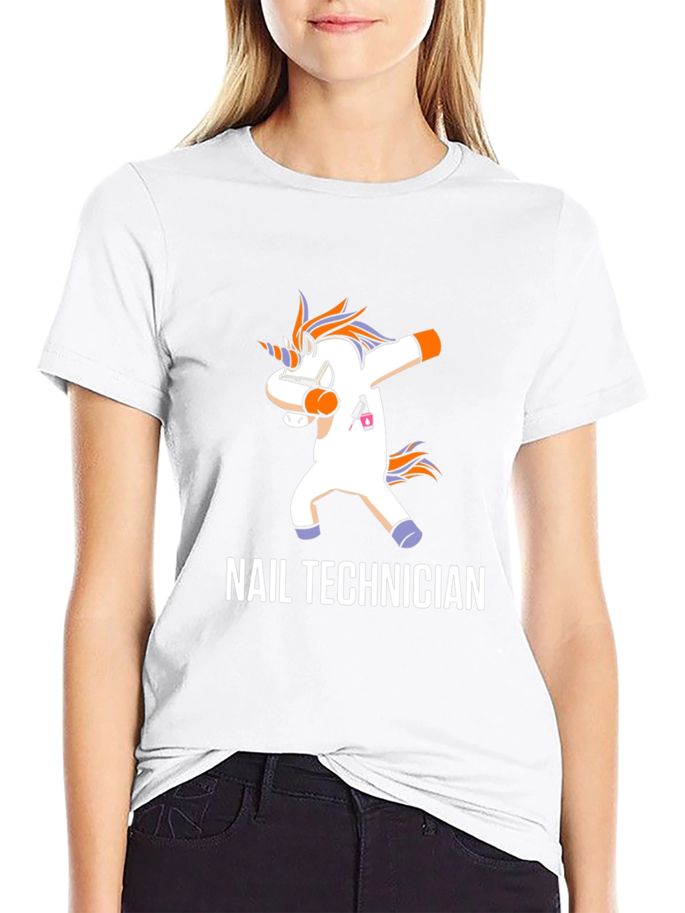Nail Technician Dabbing Unicorn T-Shirt