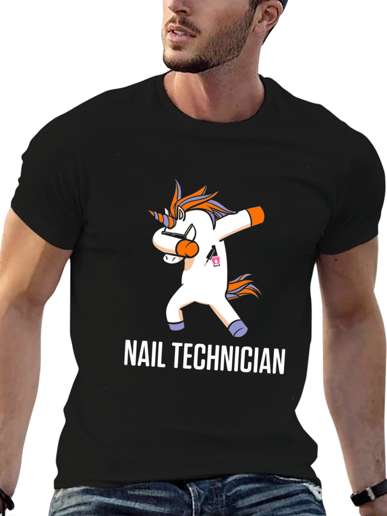 Nail Technician Dabbing Unicorn T-Shirt