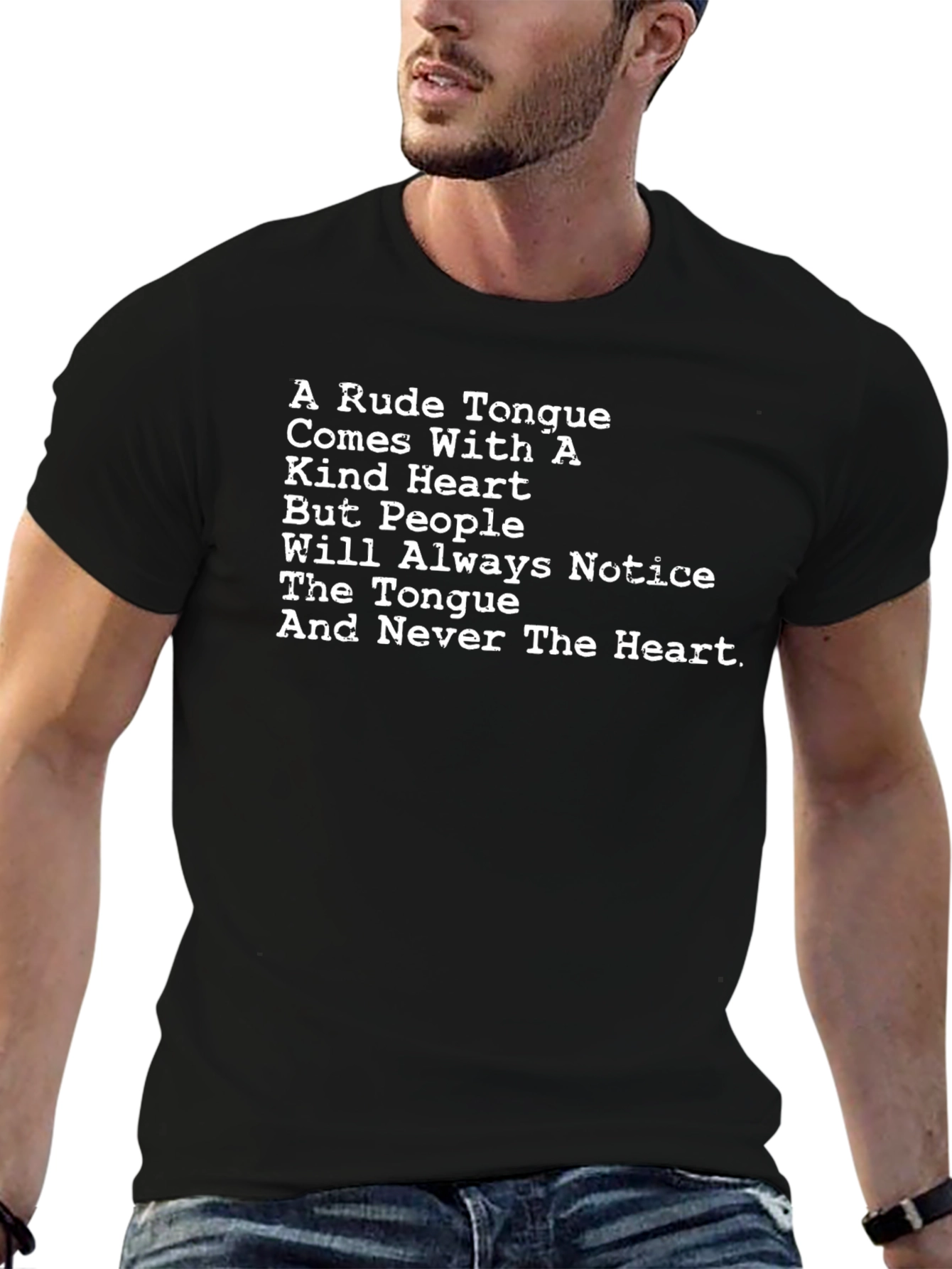 Kind Heart Tongue T-Shirt - Cotton Blend Tee