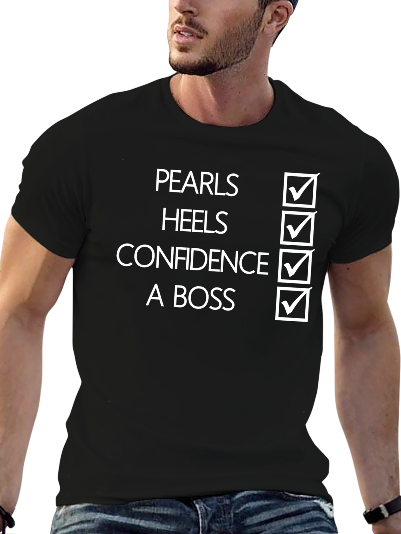 Pearls Heels Confidence A Boss T-Shirt