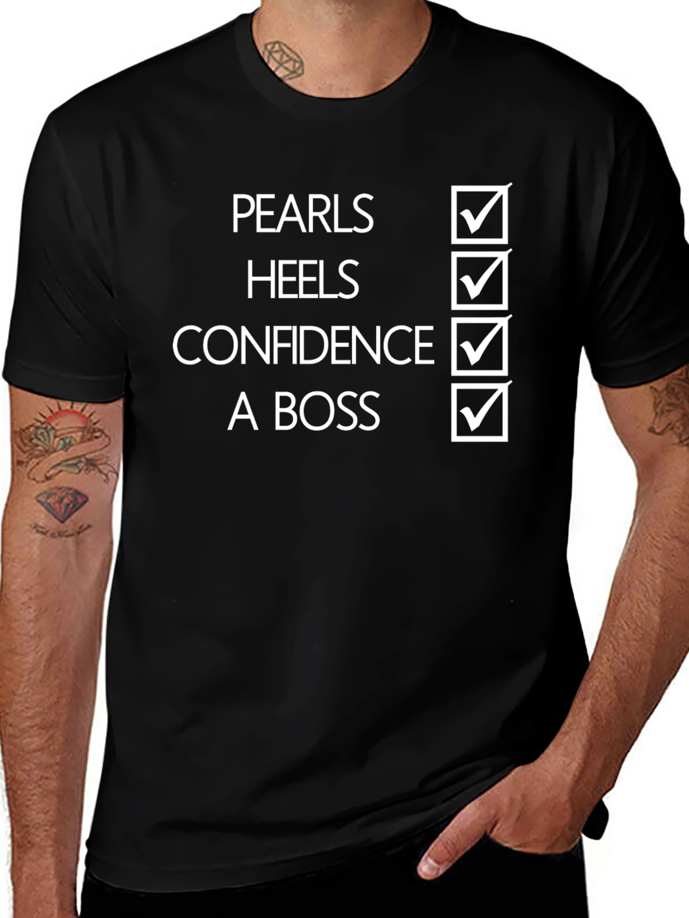 Pearls Heels Confidence A Boss T-Shirt